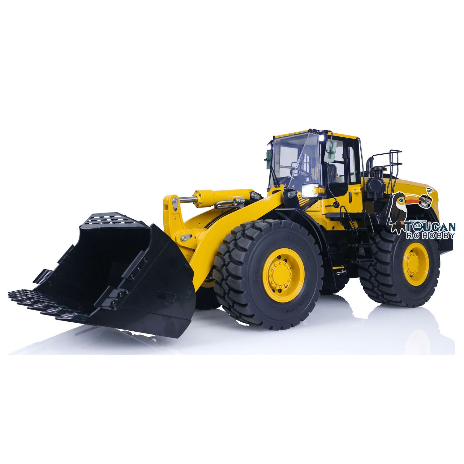 1/14 Scale RC Hydraulic Loader WA480 - Electric Construction Toy with Quick Coupler, Fork & Bucket - Realistic Light & Sound - ST8 Radio Control - Battery Powered for Kids & Adults - Perfect for Construction Site Play, Backyard Fun & RC Enthusiasts
