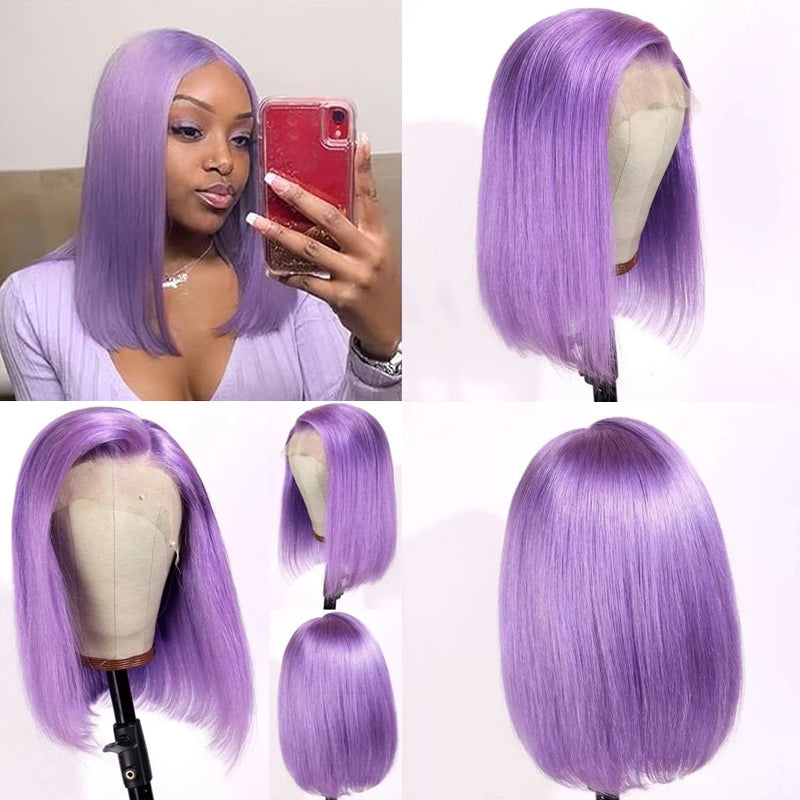 Eullair Blonde Straight Short Bob 13x4 Lace Front Wig - 100% Human Hair for Women & Girls | Summer Fashion, Cosplay, Daily Wear & Special Occasions