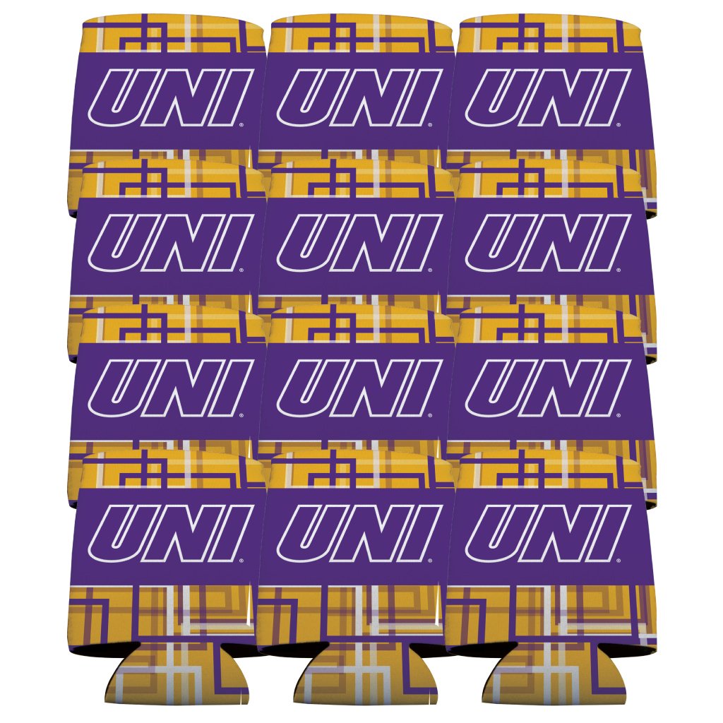 VictoryStore 12-Pack Insulated Can and Beverage Coolers - UNI Northern Iowa University Design, Square Shape for Easy Stacking | Perfect for Tailgates, Picnics, and College Dorm Parties