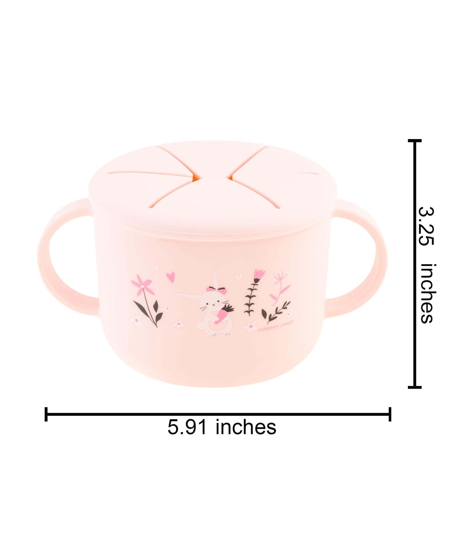 Stephen Joseph Silicone Snack Cup for Babies & Toddlers - Bunny Design, Medium Size | Perfect for On-the-Go Snacks, Daycare, and Travel
