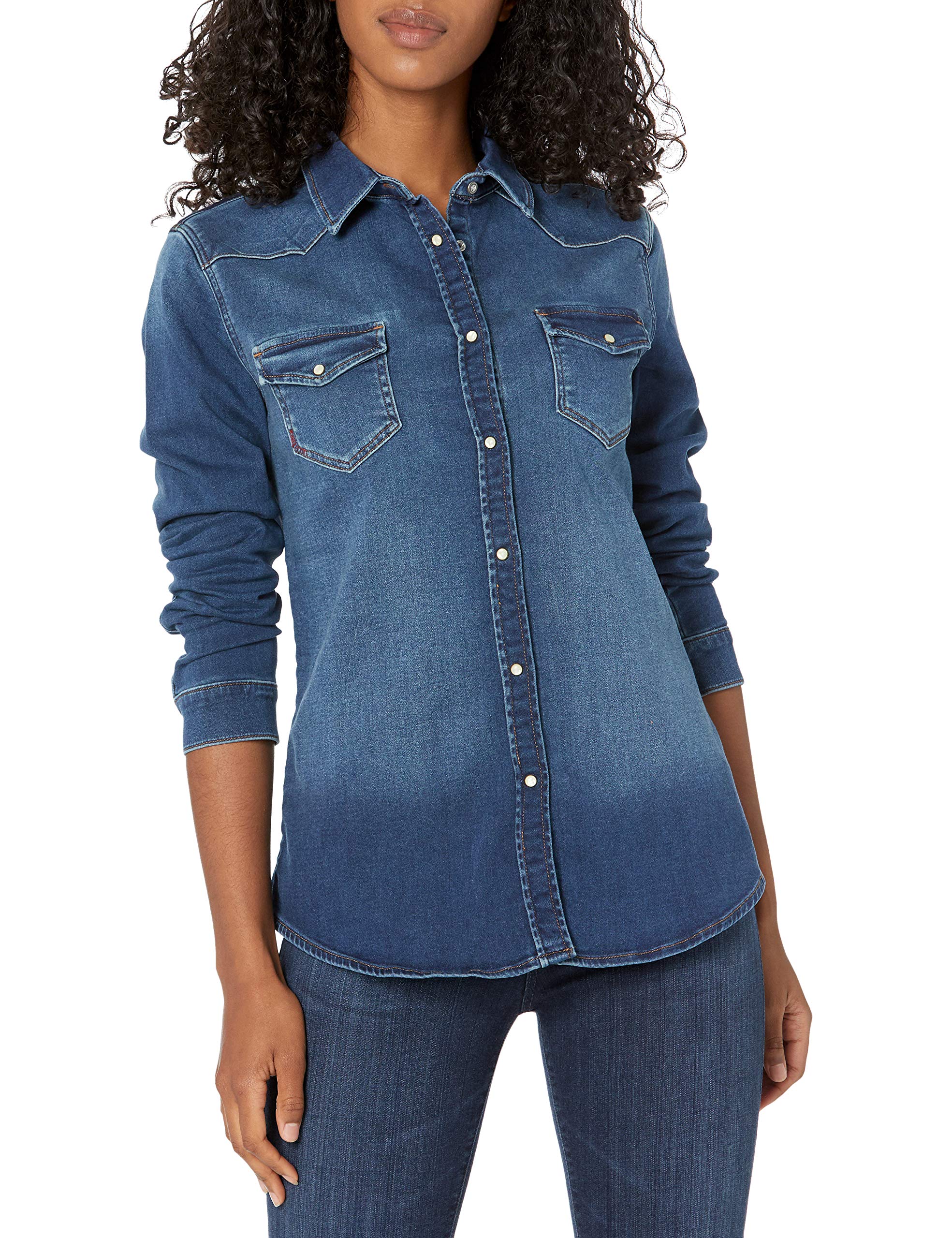 Mavi Women's Leticia Denim Shirt - Stylish Long Sleeve Button Down Shirt for Casual & Office Wear | Perfect for Layering, Date Night & Everyday Outfits
