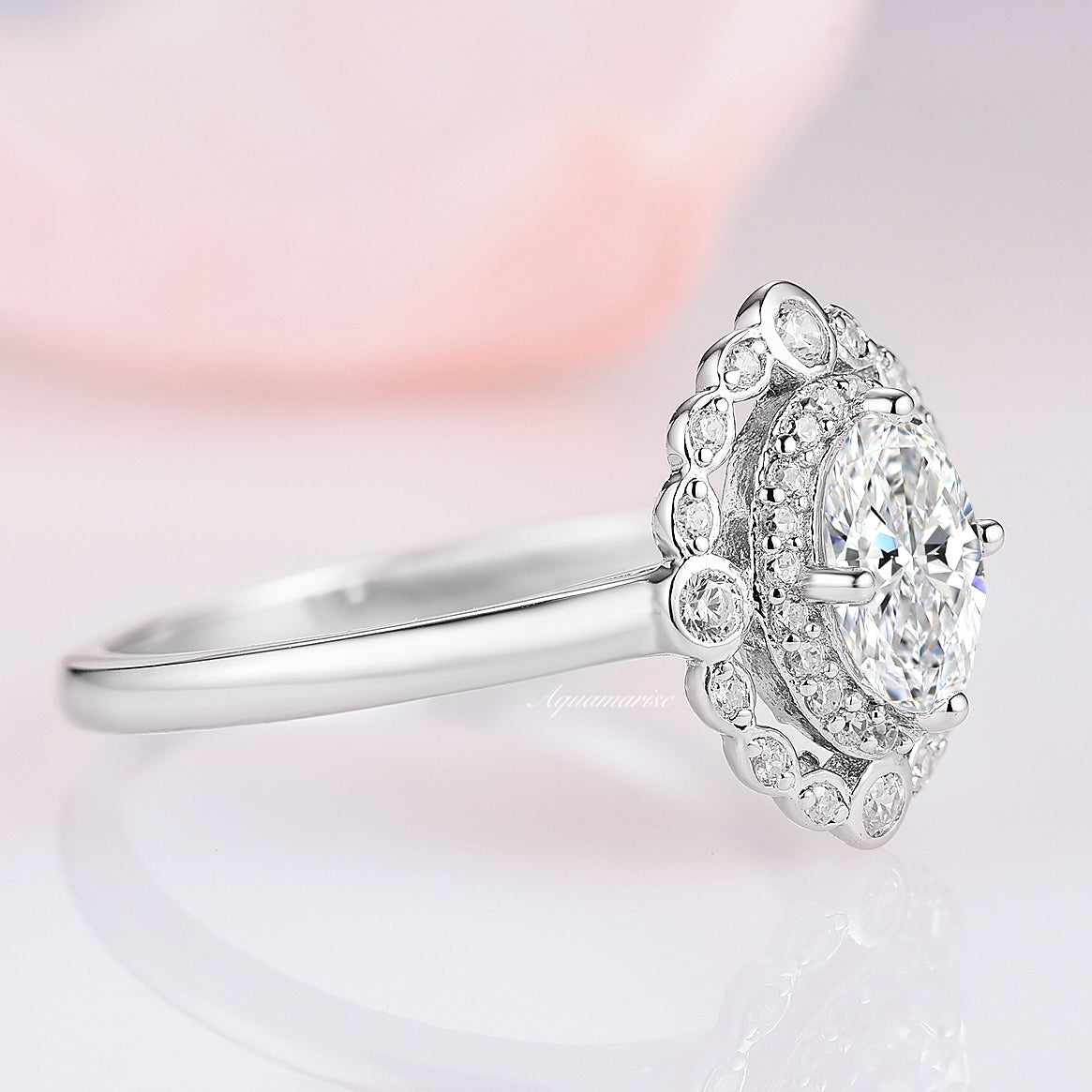 Valentine's Day Moissanite Engagement Ring 10K/14K/18K White Gold - Perfect for Proposals, Anniversaries & Bridal Jewelry