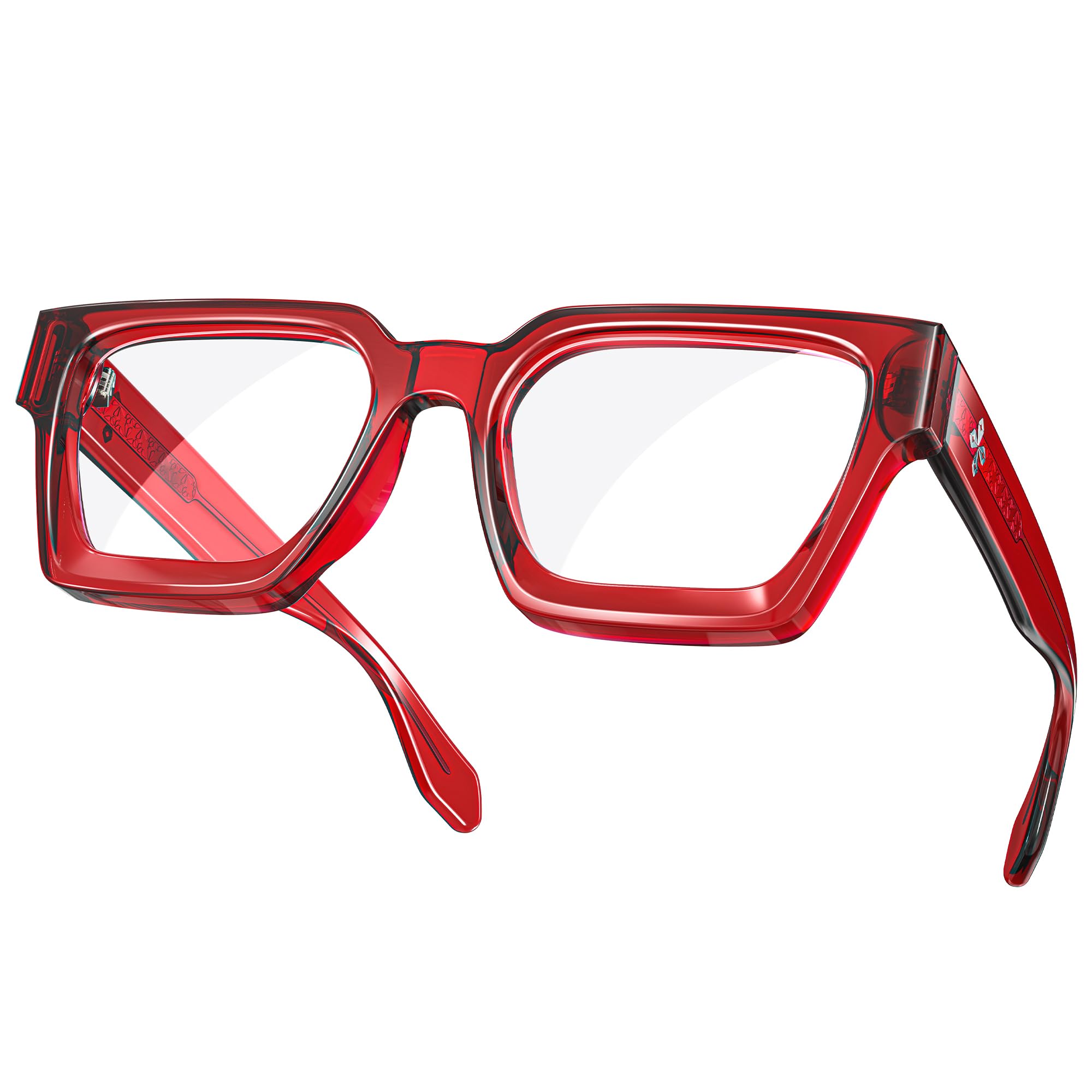 Stylish River Geometric Eyeglasses for Men & Women - Trendy Square Frame Glasses for Reading & Fashion - Perfect for Office, Driving, and Daily Wear