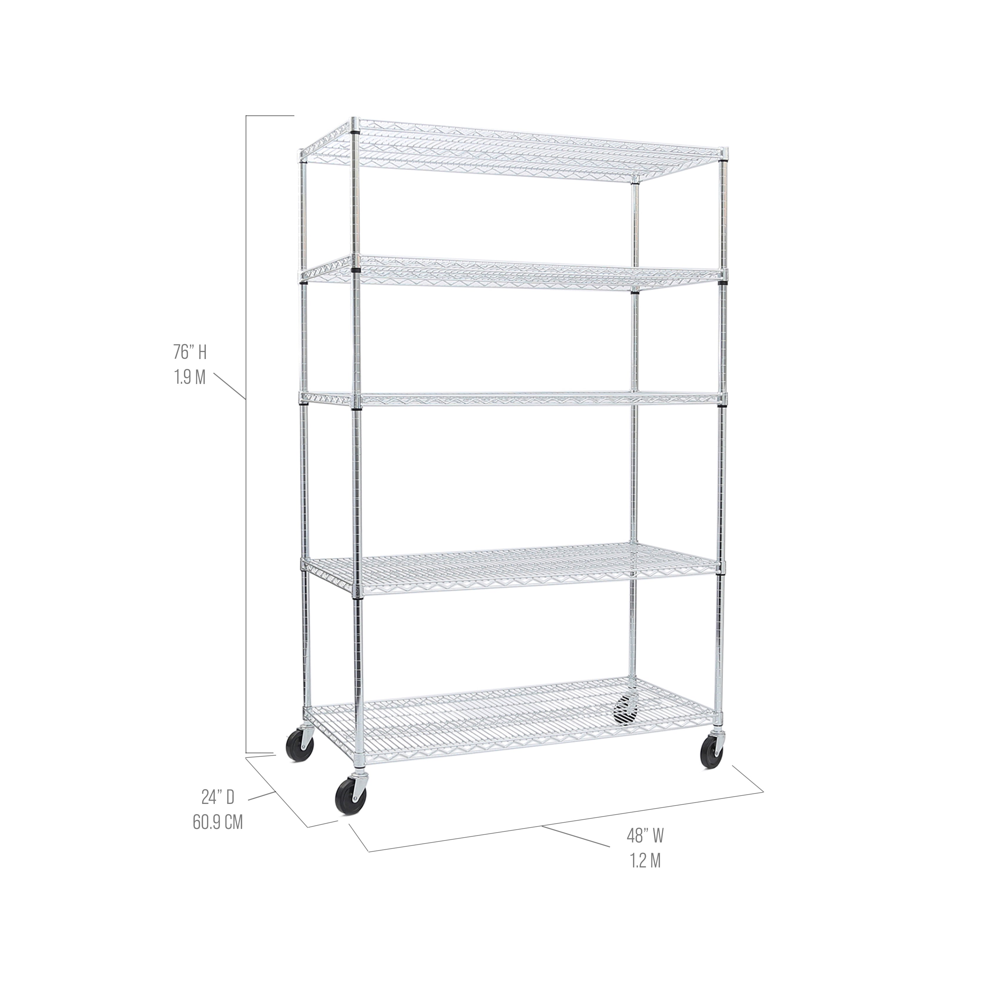 UltraDurable® 5 Tier NSF Certified Steel Shelving Unit - Heavy Duty Storage Rack for Garage, Warehouse, Pantry & Commercial Use