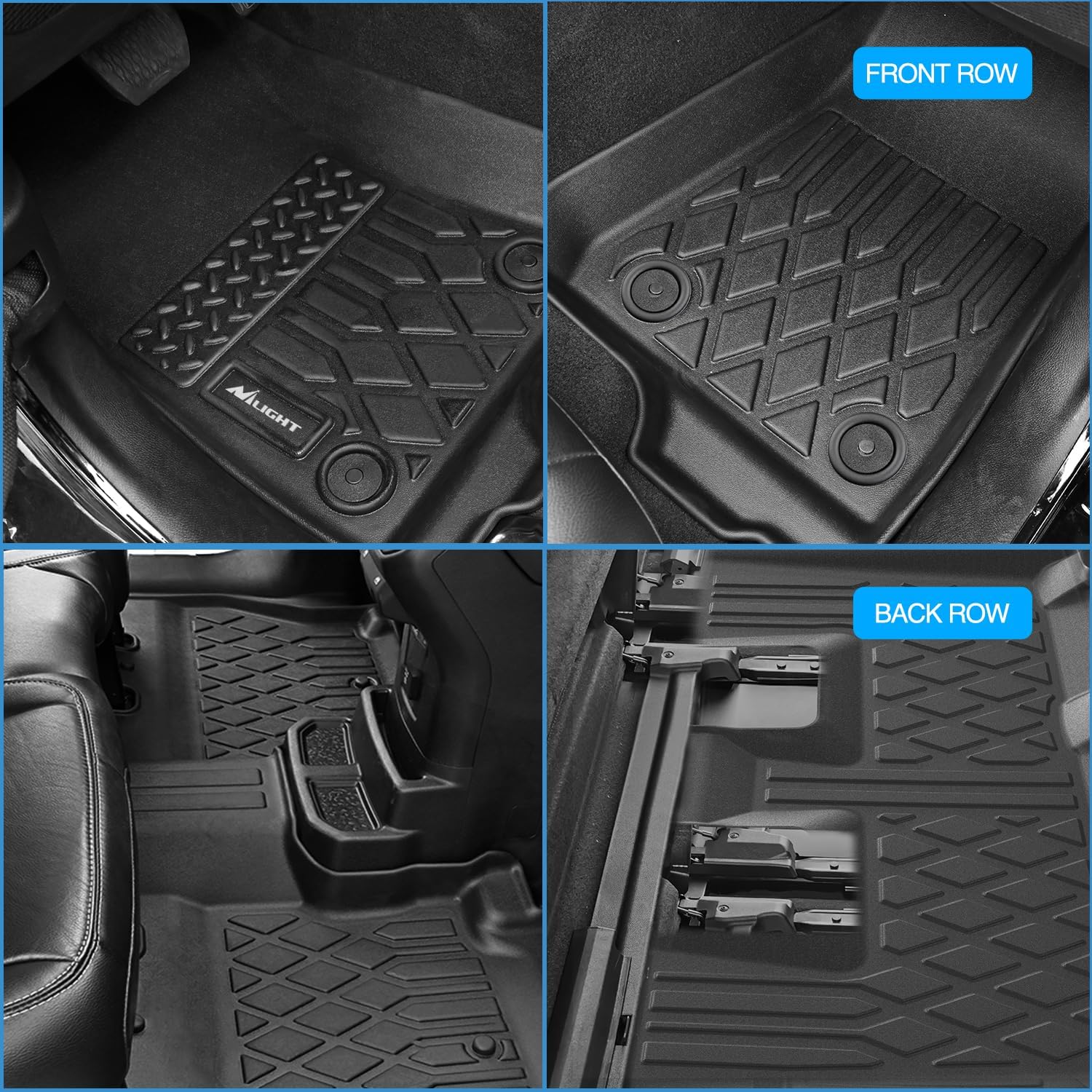 2020-2025 Ford Explorer Custom Fit 6-Seat TPE All-Weather Floor Mats - Durable, Non-Slip Protection for SUVs - Perfect for Family Road Trips, Camping & Daily Commute