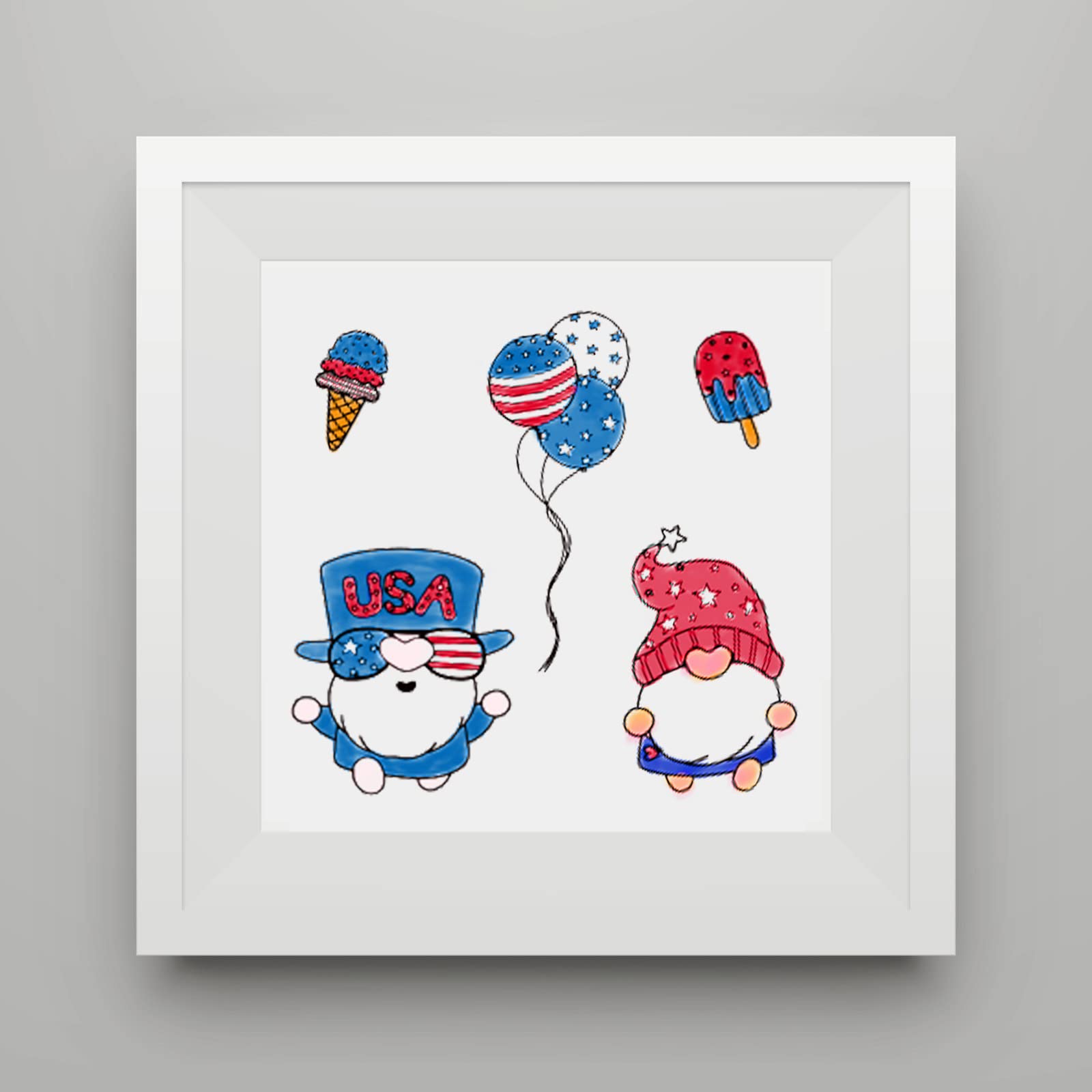 ALIBBON Patriotic Gnomes Clear Stamps & Dies Set - 4th of July Themed Transparent Silicone Rubber Stamps with Metal Cutting Dies for DIY Card Making, Scrapbooking, Photo Album Decorations - Perfect for Independence Day Crafts, Holiday Greeting Cards & Home Decor Projects