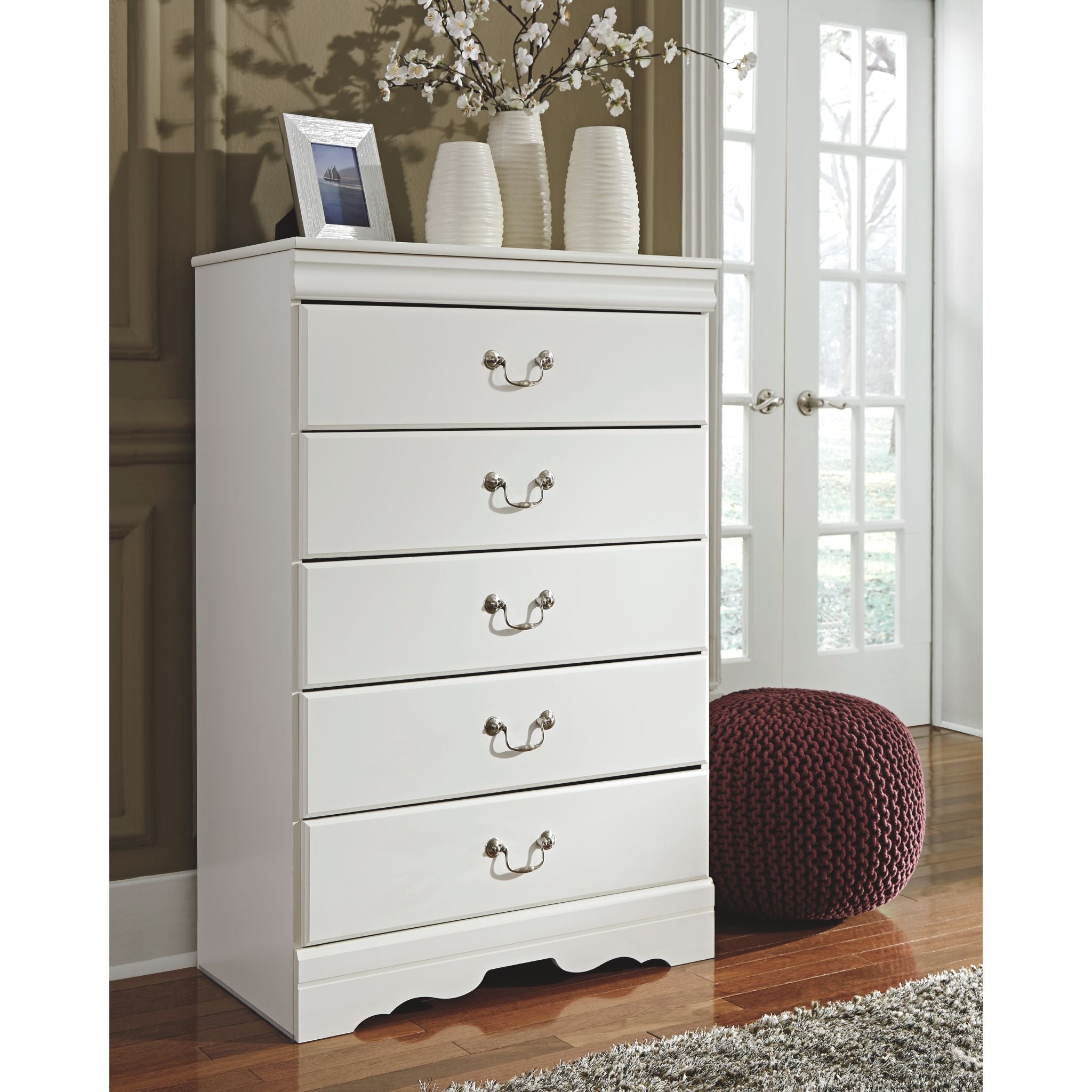 Anarasia White Chest - Stylish Storage Solution for Bedroom, Living Room & Office Organization