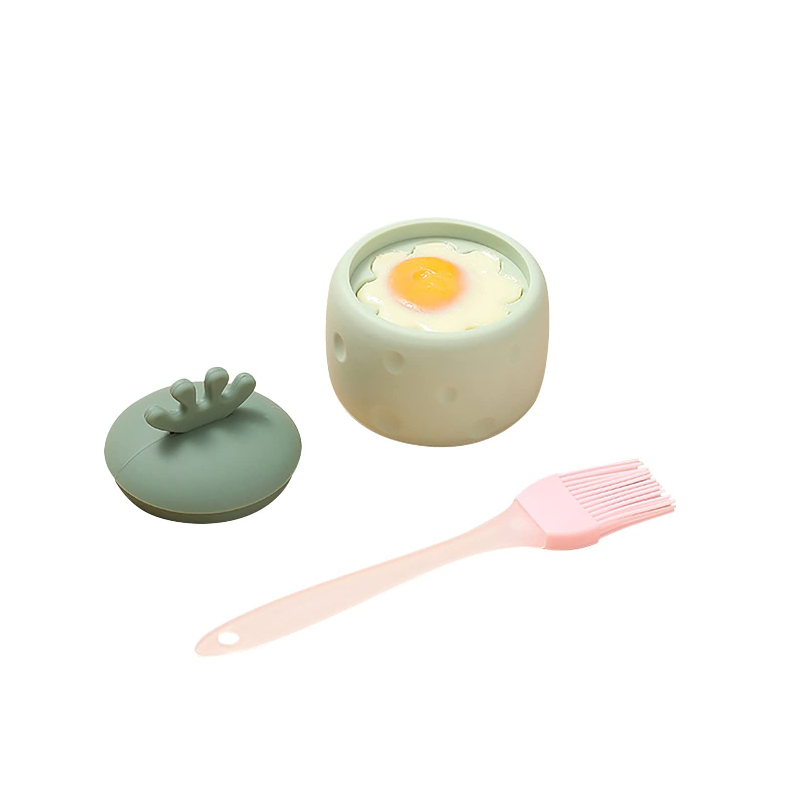 Non-Toxic Silicone Baby Steamed Cake Mold - Rice Cake & Jelly Maker for Toddler Snacks - BPA-Free Kitchen Baking Tools (Green) - Perfect for Homemade Baby Food, Party Treats & Creative Cooking