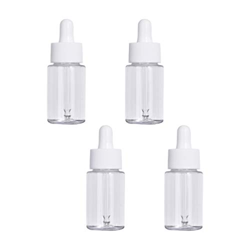 HEALLILY 4 Pack 80ml Glass Dropper Bottles - Refillable Essential Oil Bottles & Cosmetic Containers for DIY Skincare, Aromatherapy, and Travel Use