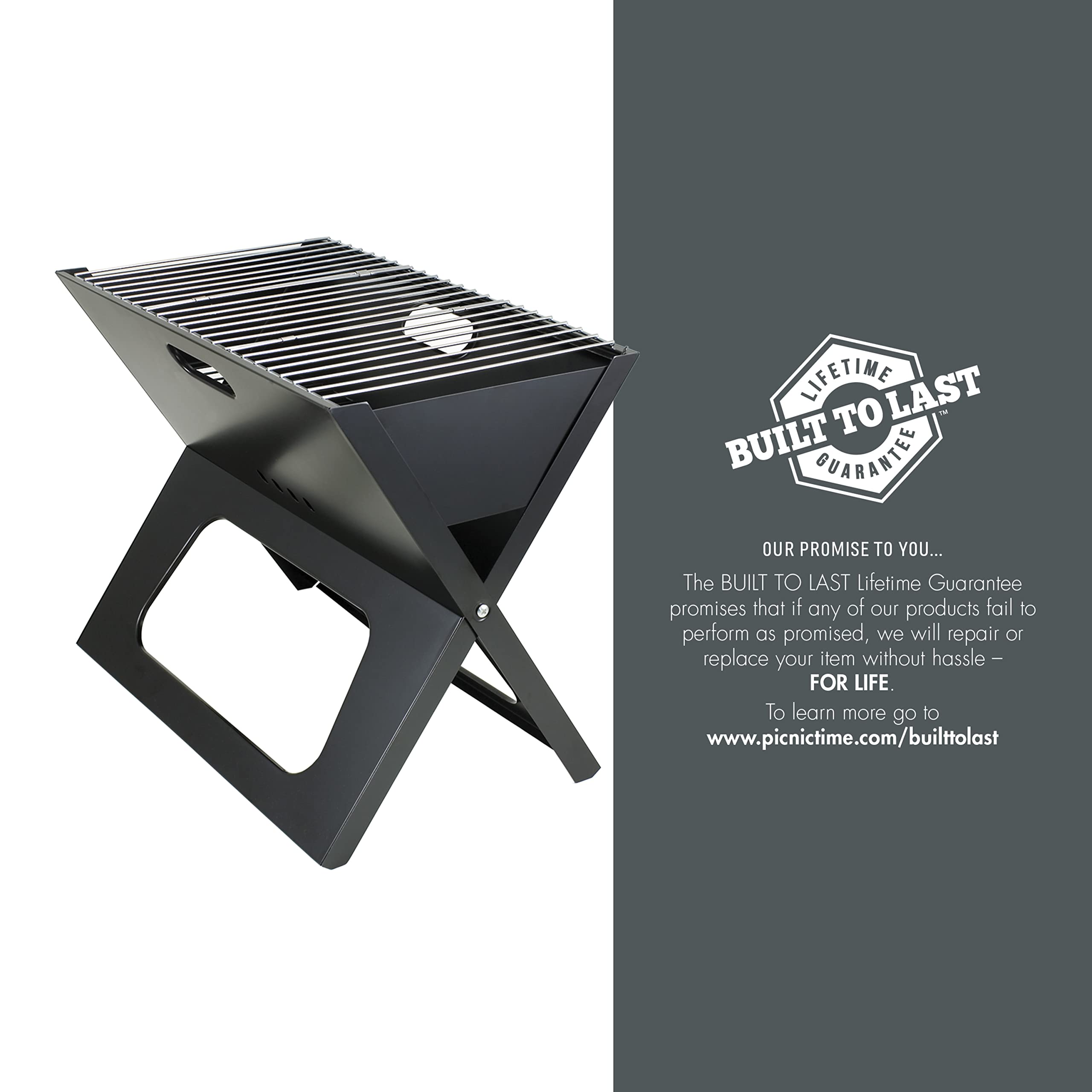 Cincinnati Bearcats X-Grill Portable Charcoal BBQ Grill - Compact & Lightweight for Camping, Tailgating & Backyard Cookouts (Black)