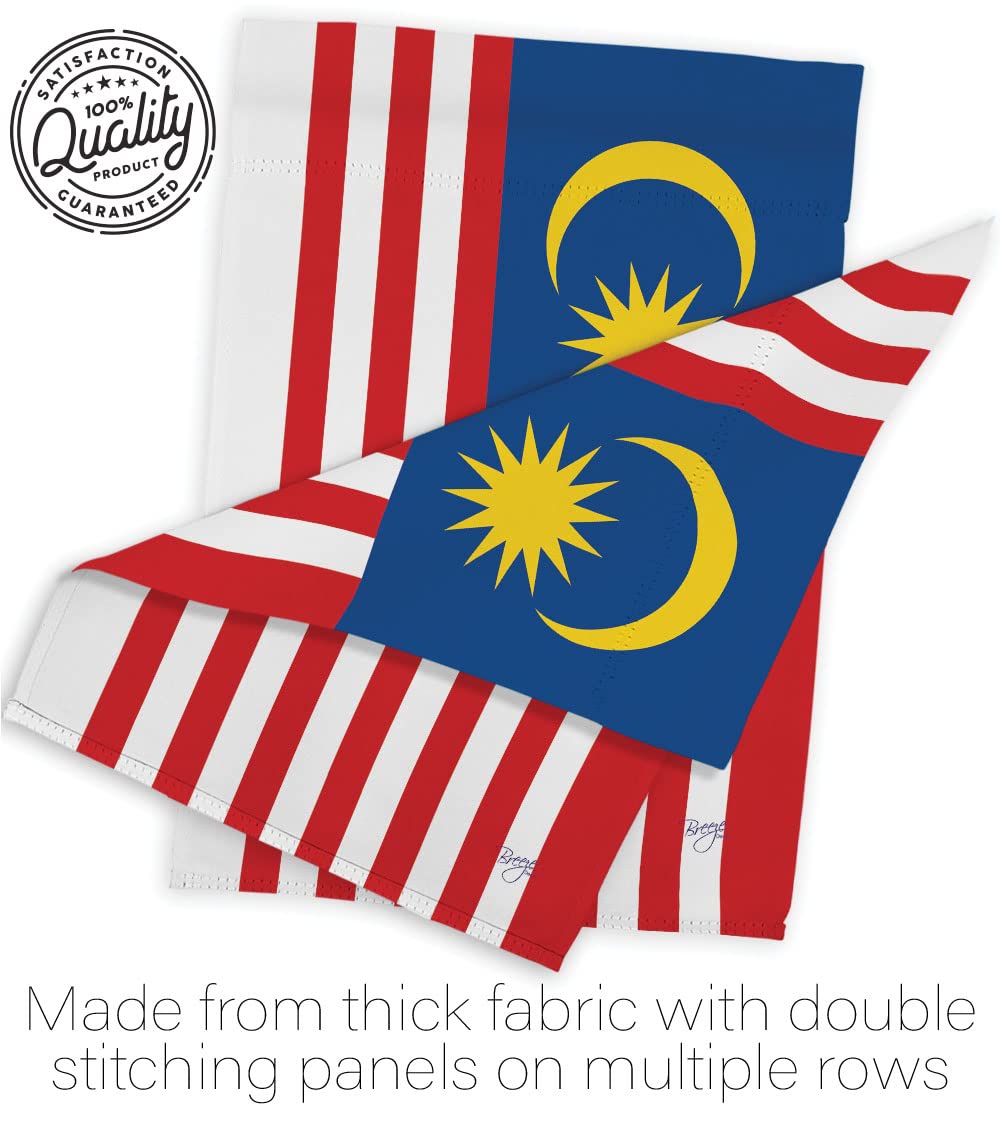 Breeze Decor Malaysia Garden Flag Set - Double-Sided Yard Banner for Home & Garden Decor
