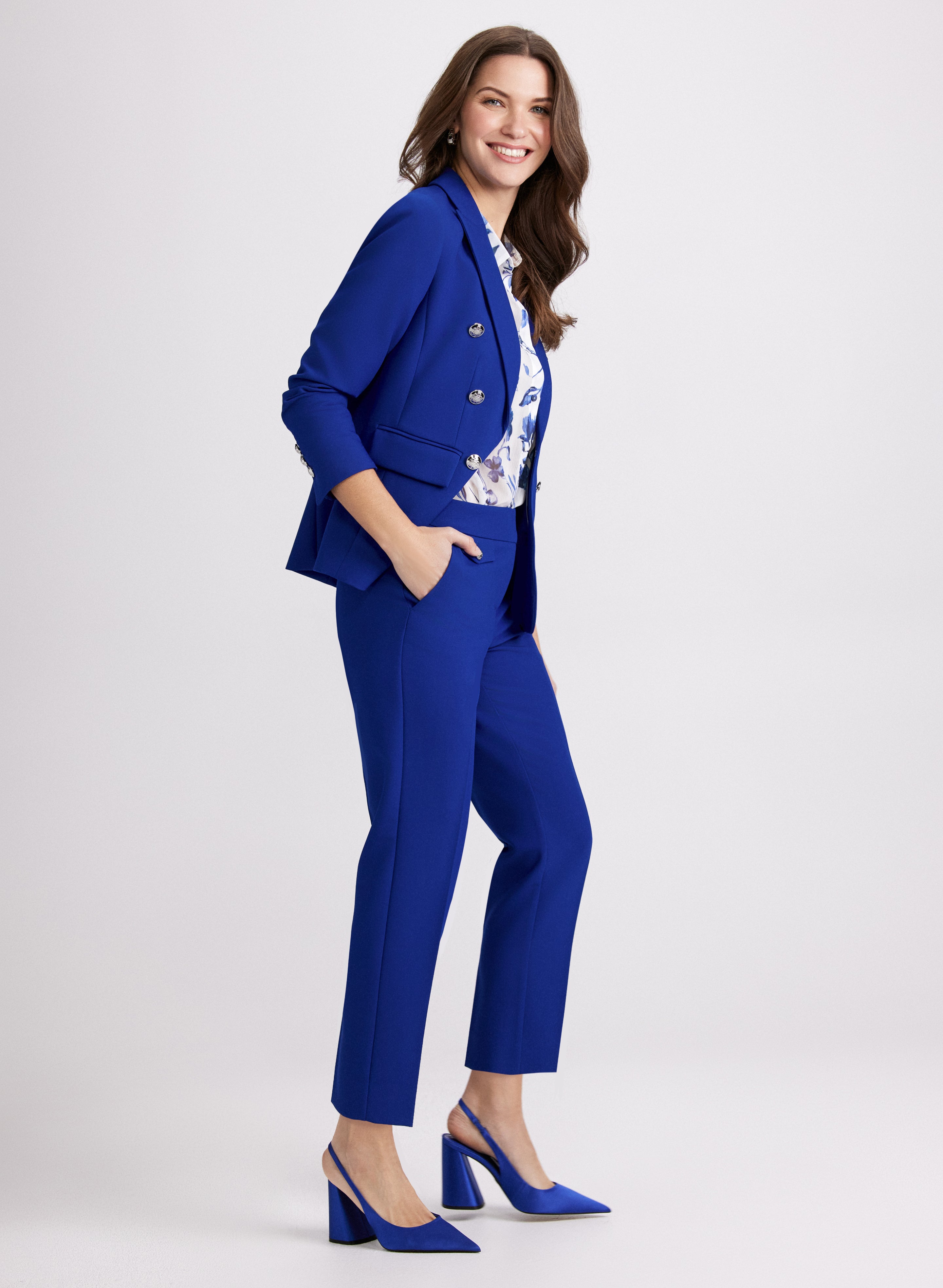 Emma Slim Leg Pants for Women - Stretchy High Waist Ankle Pants - Comfortable Work Pants for Office, Travel & Casual Wear
