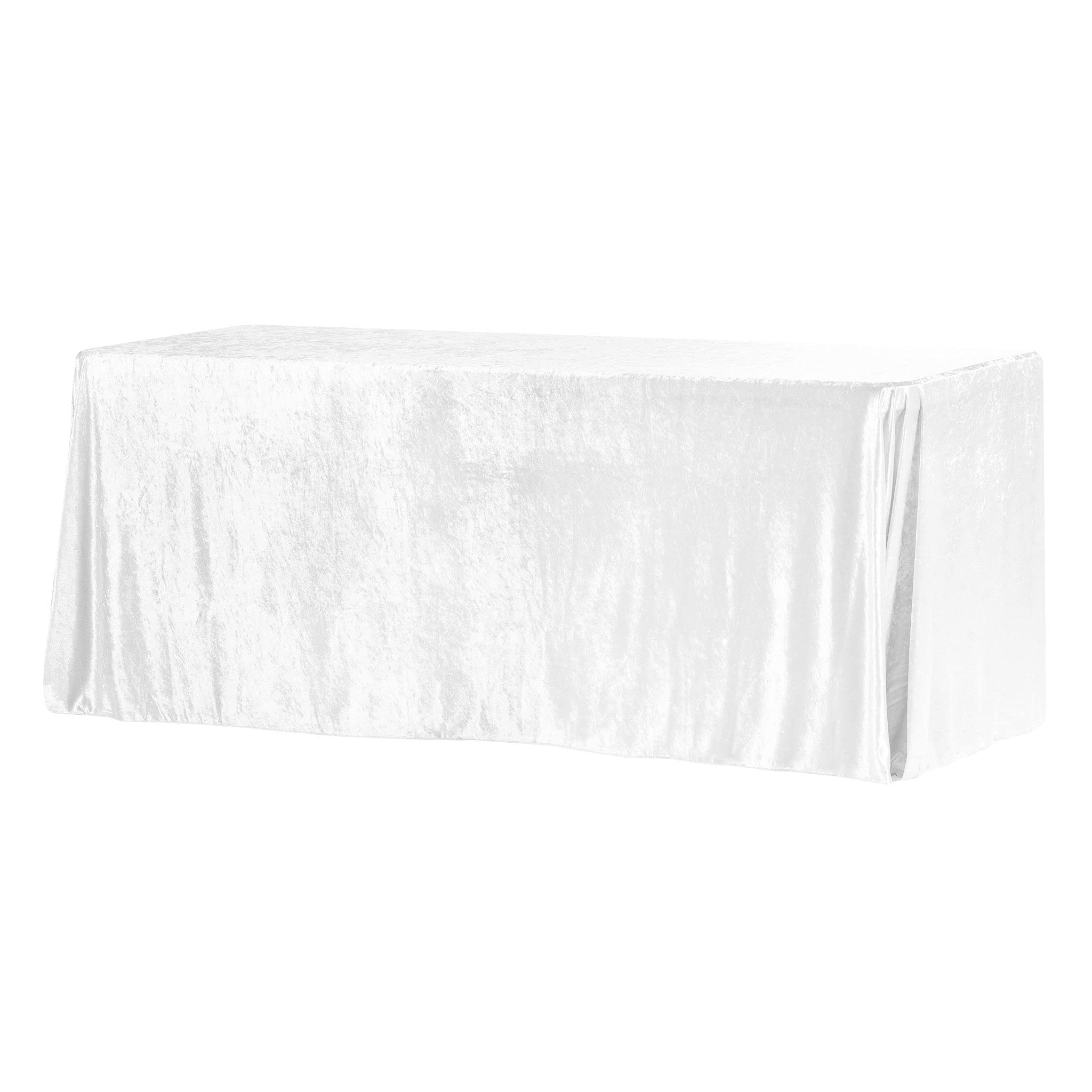 Premium White Velvet Rectangular Tablecloth - 90