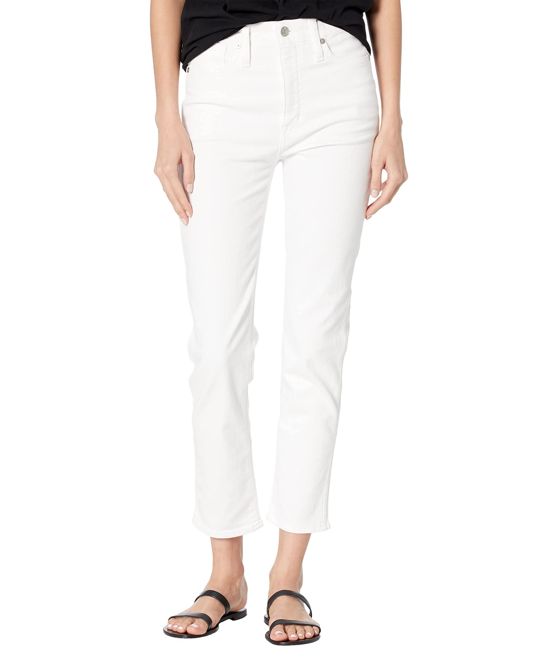 Madewell Stovepipe Jeans for Women - High Rise Pure White Denim Pants | Perfect for Casual Outfits, Workwear & Everyday Style