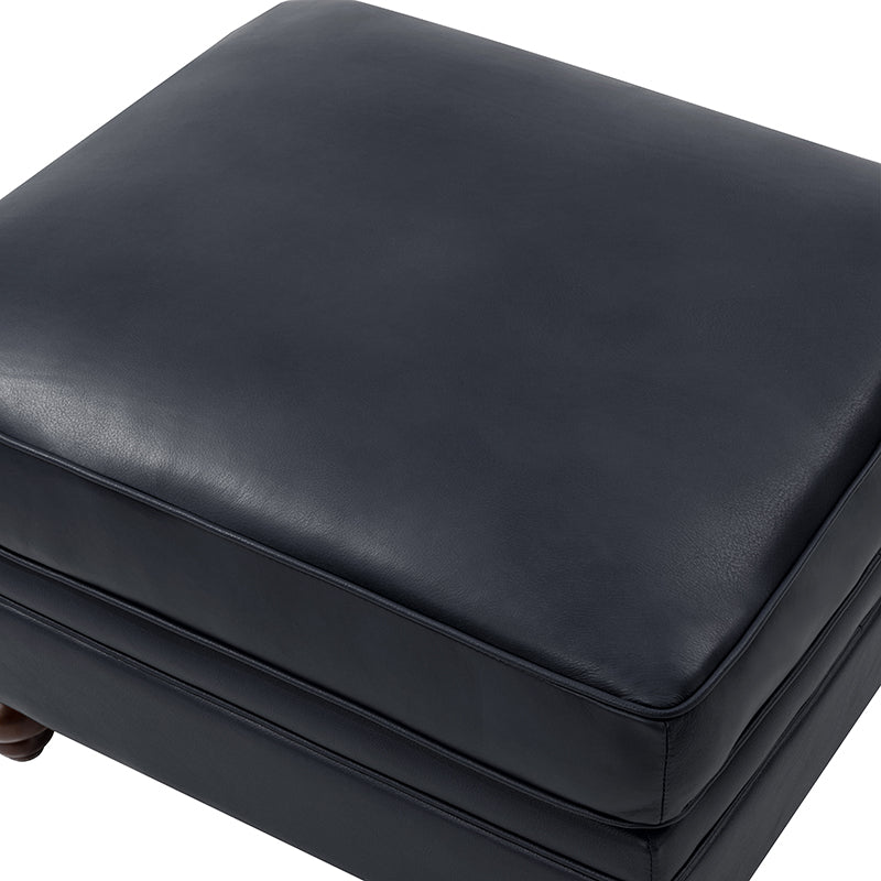 Basilio Modern Genuine Leather Storage Ottoman Bench - Living Room Footrest, Coffee Table & Extra Seating - Perfect for Home, Office & Bedroom