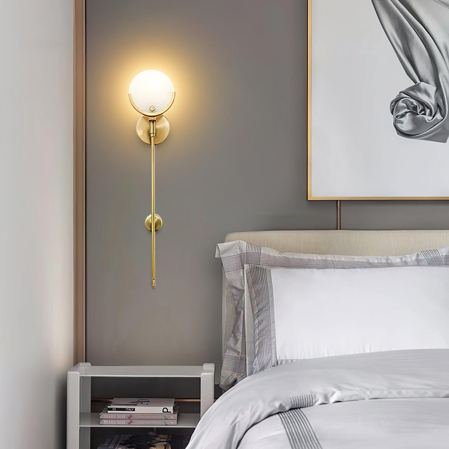 Stylish Ava Brass Wall Lamp - Vintage Sconce Lighting for Bedroom, Living Room & Hallway - Perfect for Ambient and Accent Lighting