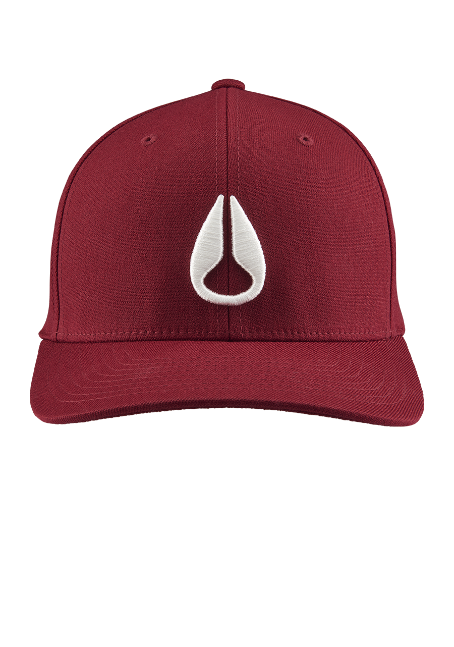 Deep Down Flexfit Athletic Fit Hat - Burgundy & White - Perfect for Running, Gym & Outdoor Sports