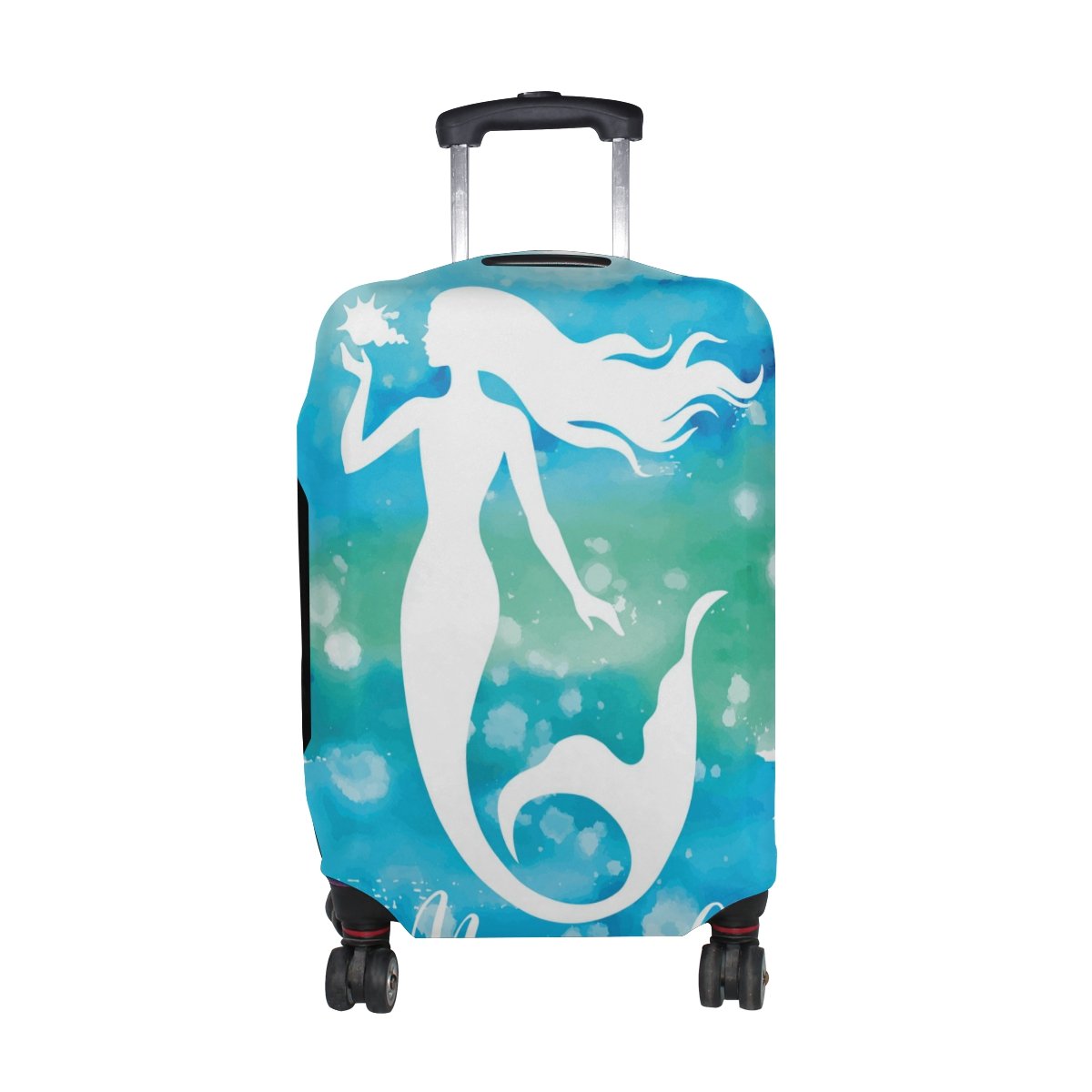 U LIFE Artist Cute Blue Mermaid Luggage Suitcase Cover Protector - Waterproof Travel Bag Protector for Men & Women - Perfect for Airplane, Cruise, and Vacation Travel Accessories