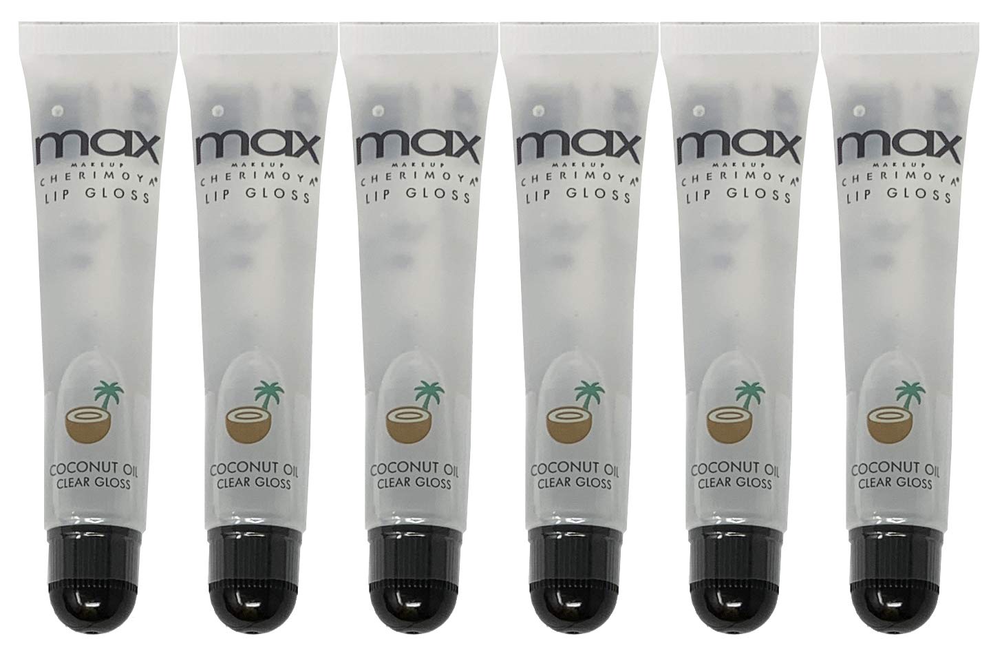 MAX Makeup Lip Polish with Coconut Oil - Clear Glossy Finish (6 Pack) | Hydrating & Nourishing Lip Care for Daily Wear & Special Occasions