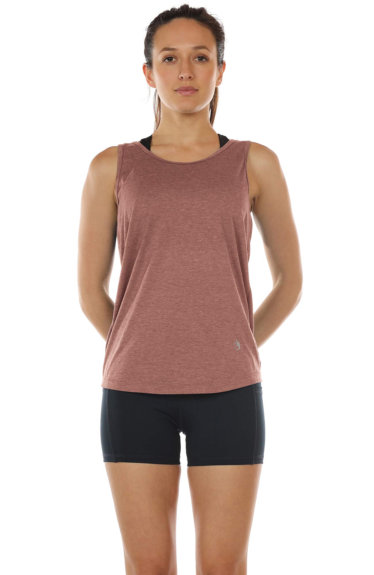 Icyzone Women's Open Back High Neck Workout Tank Top - Breathable Athletic Gym Shirt for Yoga, Running & Fitness Training