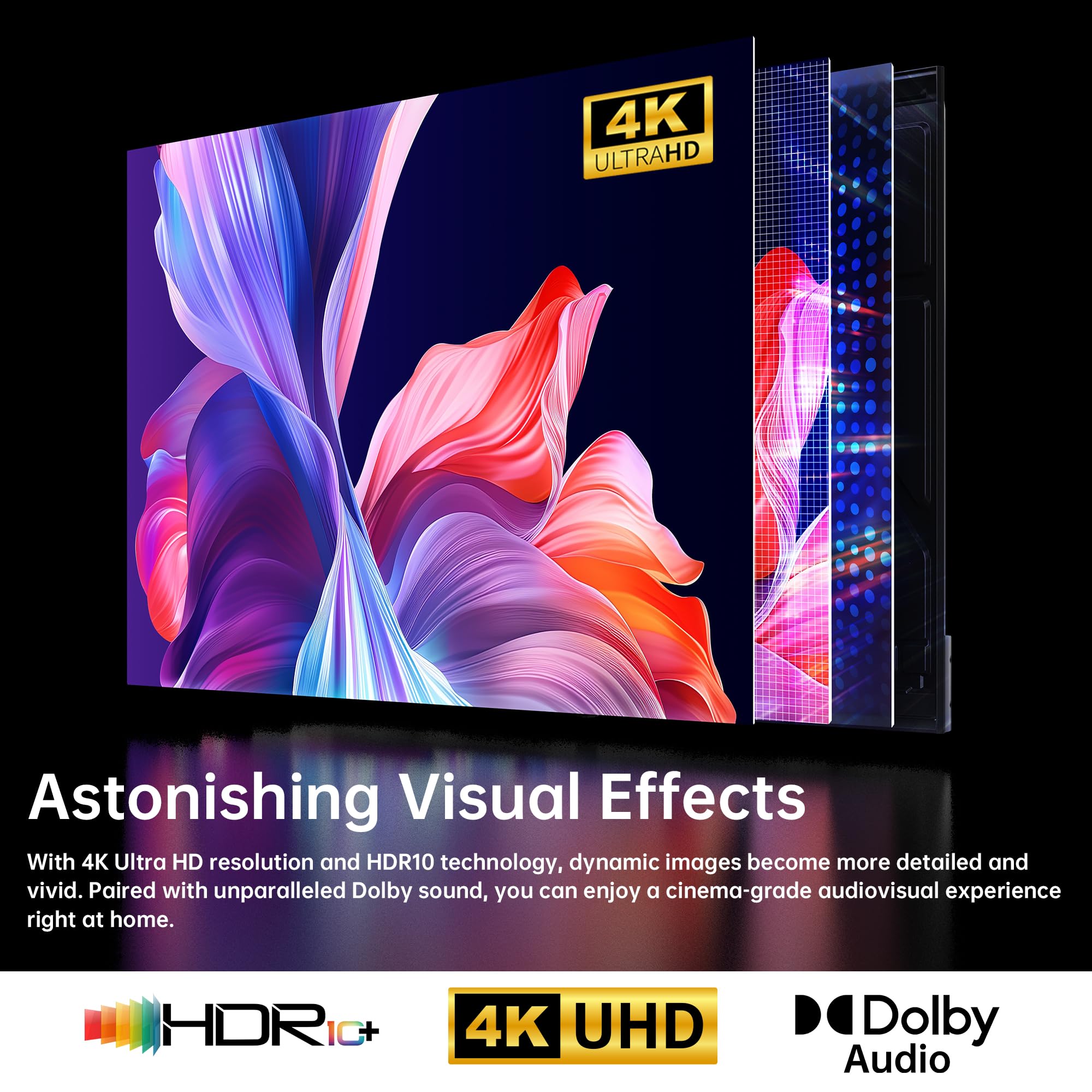 HORION 55-inch 4K UHD Smart LED TV (Model 55P6D, 2025) with WebOS 22 - Ultra Slim Design, Mega Contrast, HDR10, MEMC, Dolby Atmos - Perfect for Streaming, Gaming & Home Entertainment - Bluetooth, HDMI, WiFi Connectivity