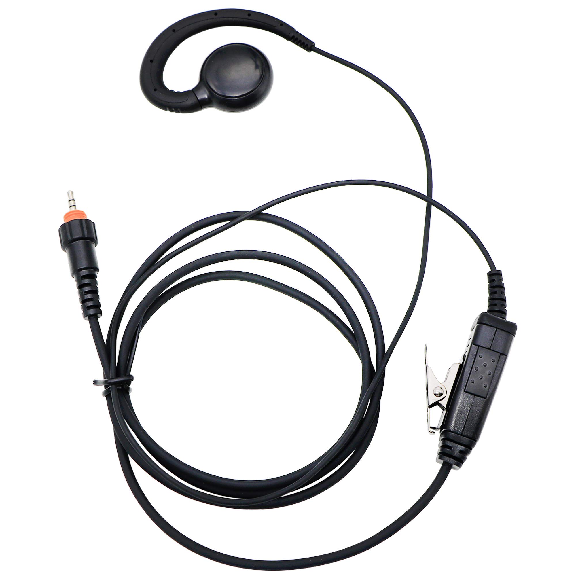 Motorola CLP1010 CLP1040 CLP1060 Walkie Talkie Earpiece - 1 Pin Single Wire C-Shape Swivel Ear Hook Headset for Clear Communication | Perfect for Security, Construction & Event Staff
