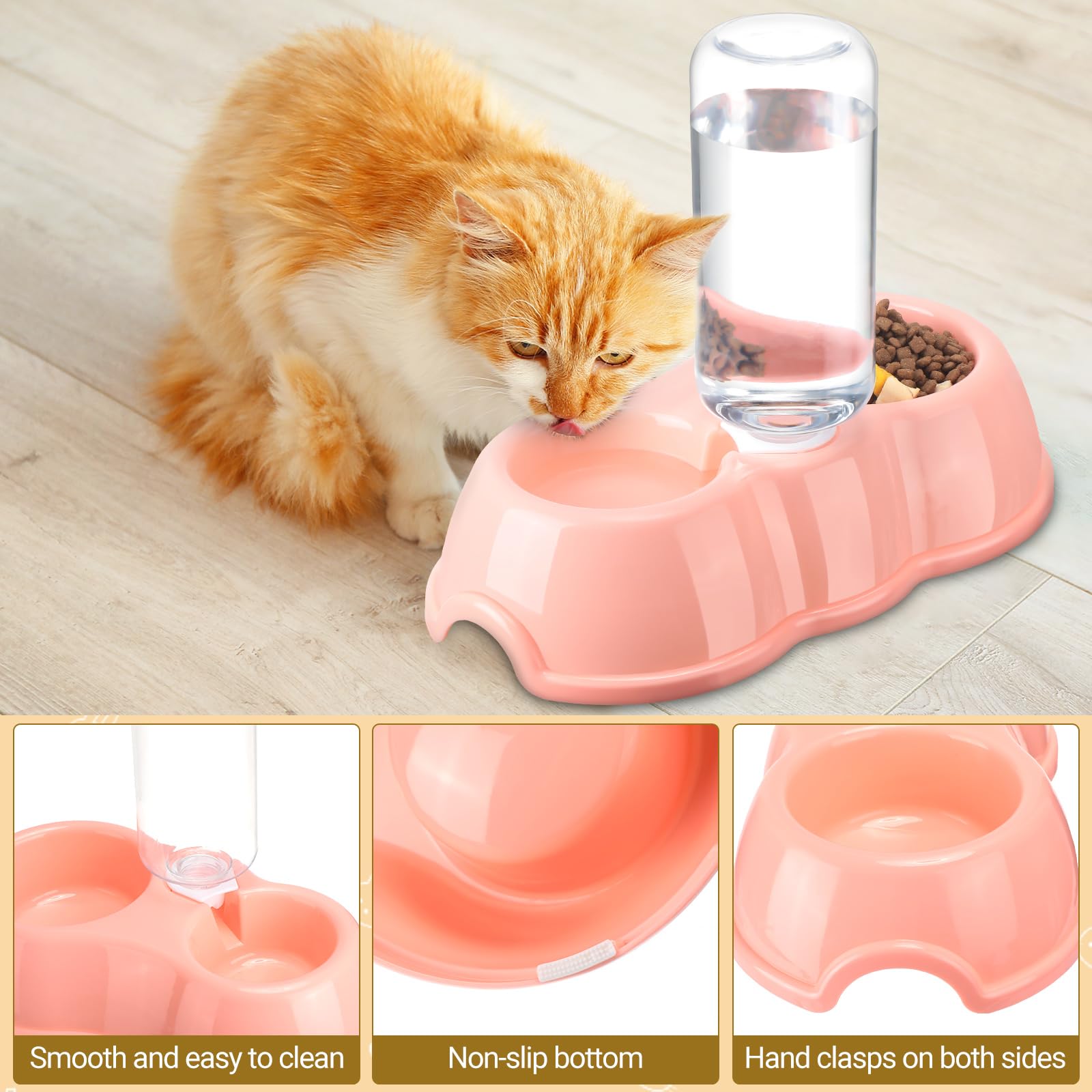 7-Piece Small Cat Kitten Starter Kit - Litter Box with Scoop, Paw Mat, Automatic Bowls, Toy Teaser Stick & Collar - Essential Supplies for 1-3 Lbs Kittens (Pink) - Perfect for New Cat Owners & Small Breed Kittens