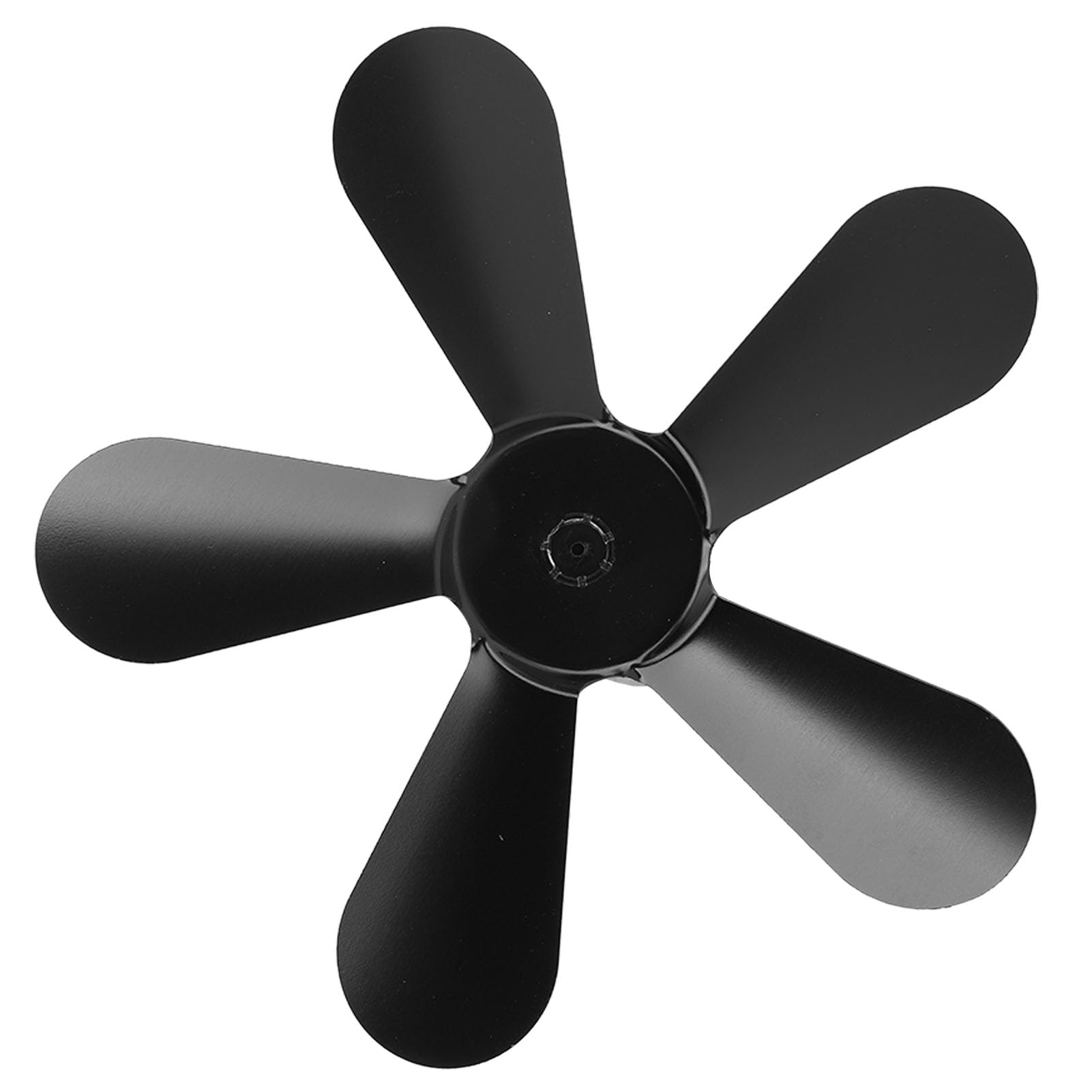**5-Blade Aluminum Alloy Heat Powered Stove Fan – Black Fireplace Accessory for Efficient Heat Distribution in Living Rooms & Cabins**
