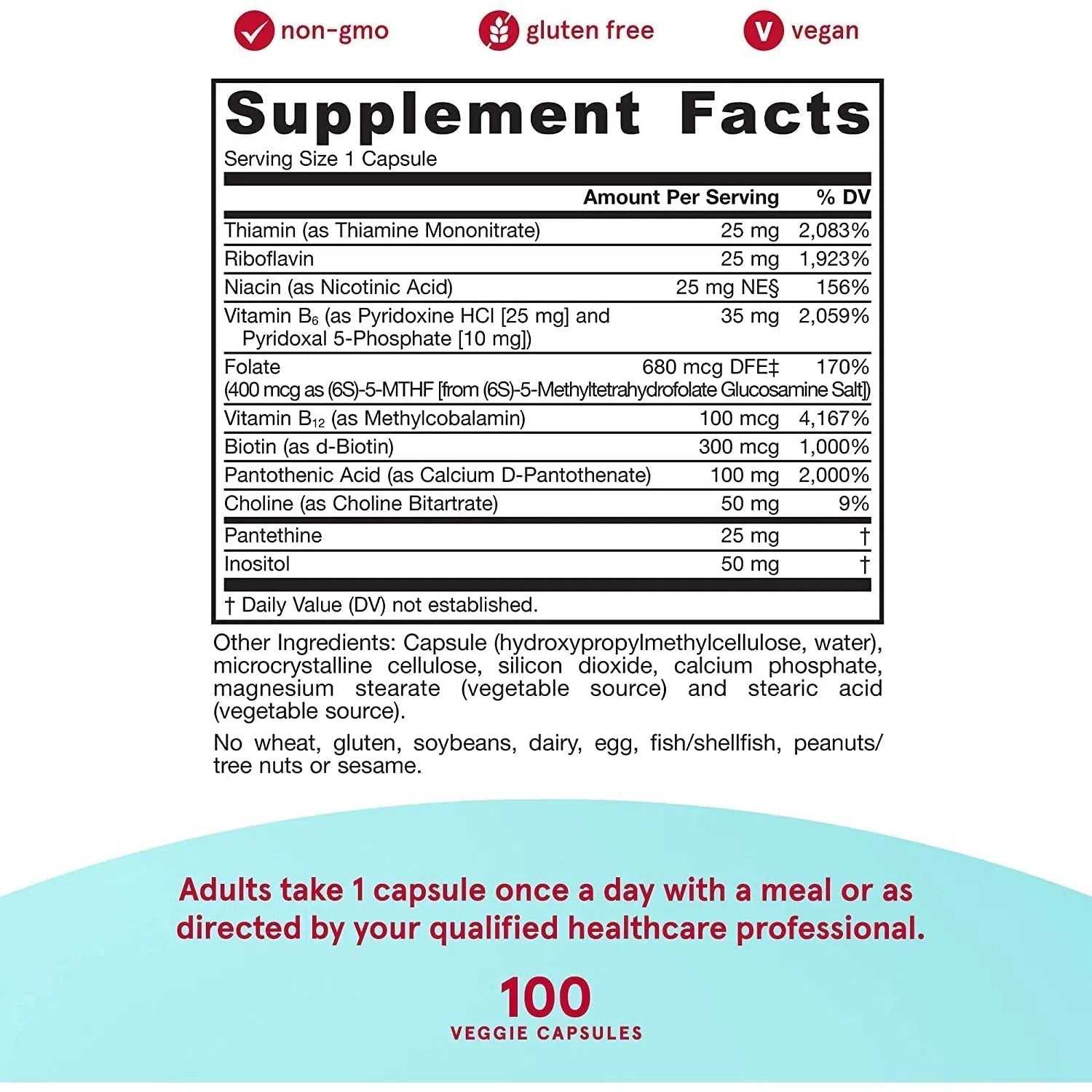 Jarrow Formulas B Right - High Potency B-Complex Vitamin Supplement with Methylcobalamin & Active Folate - Supports Energy, Brain Function & Metabolism - Ideal for Busy Professionals & Active Lifestyles