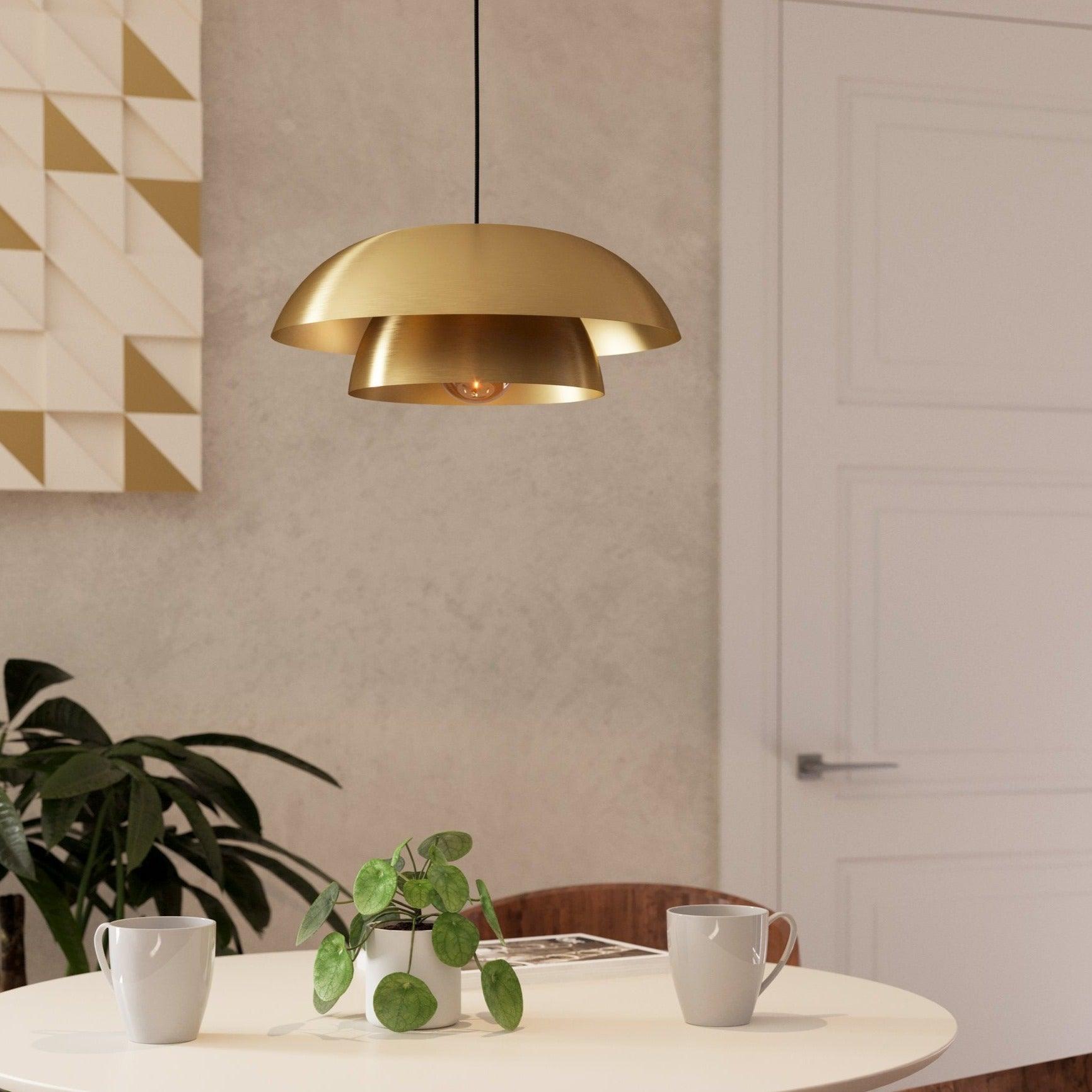 Eglo Cenciara Brass Ceiling Pendant Light Fixture - Vintage Industrial Style Lighting for Dining Room, Kitchen Island or Bedroom
