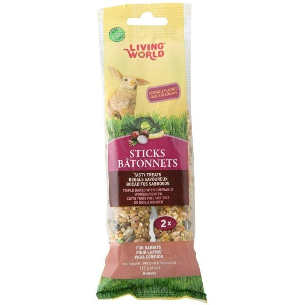 Living World Fruit Flavor Rabbit Treat Sticks - Healthy Natural Chew Toys for Rabbits, Guinea Pigs & Small Pets - Perfect for Bonding & Dental Care - Great for Playtime & Training Rewards