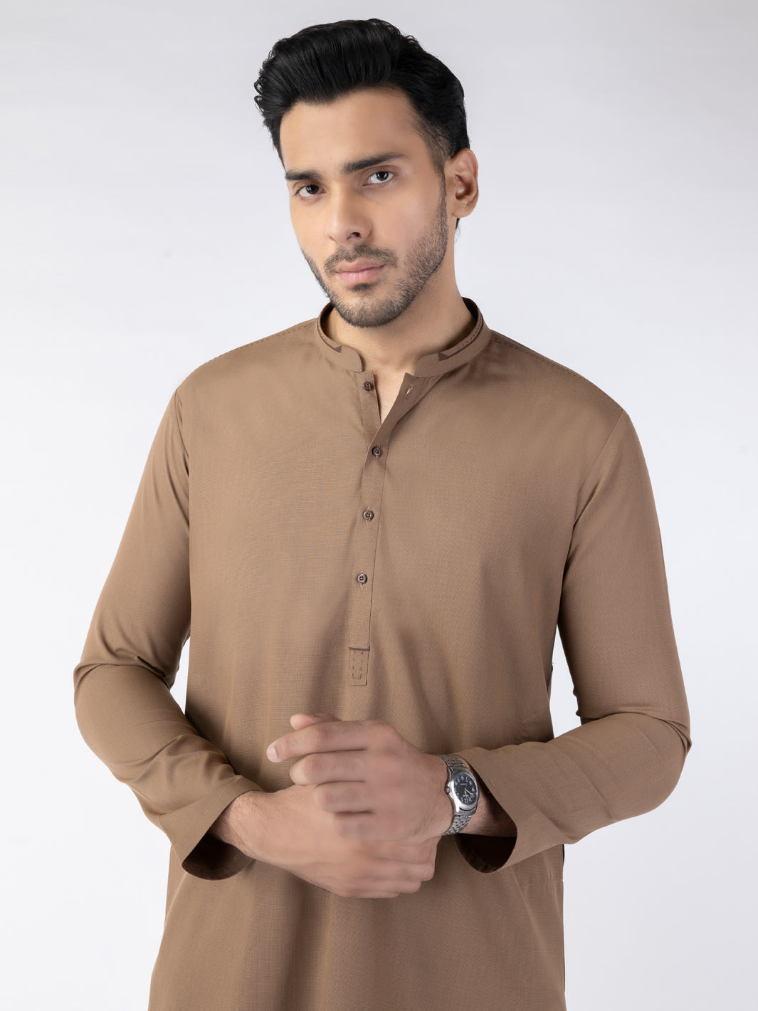 Stylish Blended Brown Kurta for Men & Women | Comfortable Cotton Ethnic Wear | Perfect for Festivals, Weddings & Casual Outings