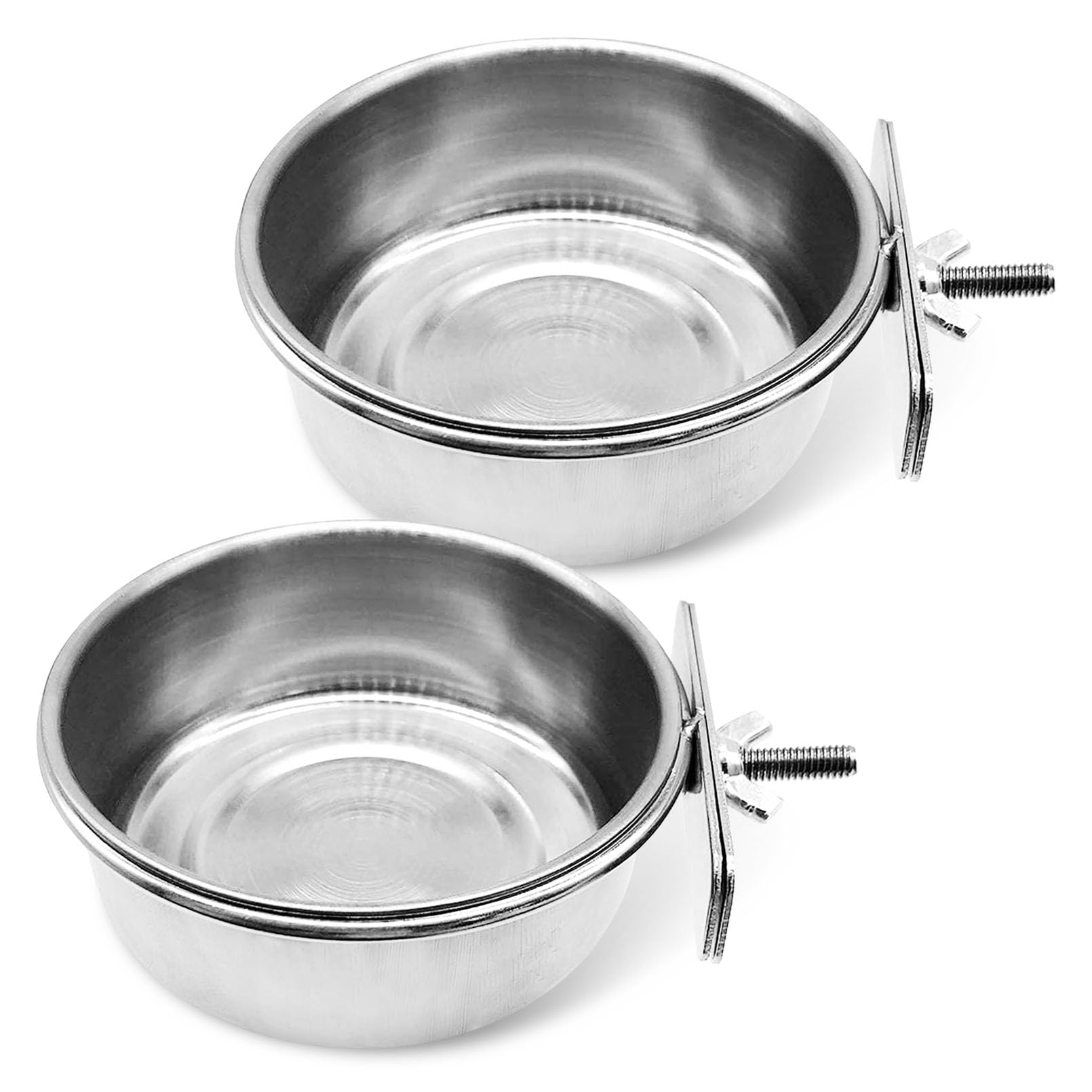 2PCS Bird Feeding Dish Cups - Parrot Food Bowl Clamp Holder for Cage, Coop Cup - Perfect for Parakeets, African Greys, Conures, Cockatiels, Lovebirds & Budgies - Ideal for Feeding & Watering in Bird Cages & Aviaries