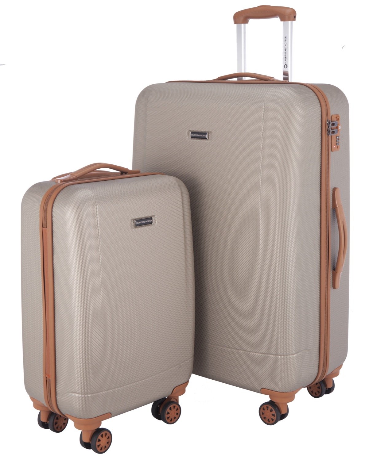 Premium 2-Piece Champagne Luggage Set - Lightweight & Durable Suitcase for Travel, Business Trips & Vacations | Hauptstadtkoffer Collection