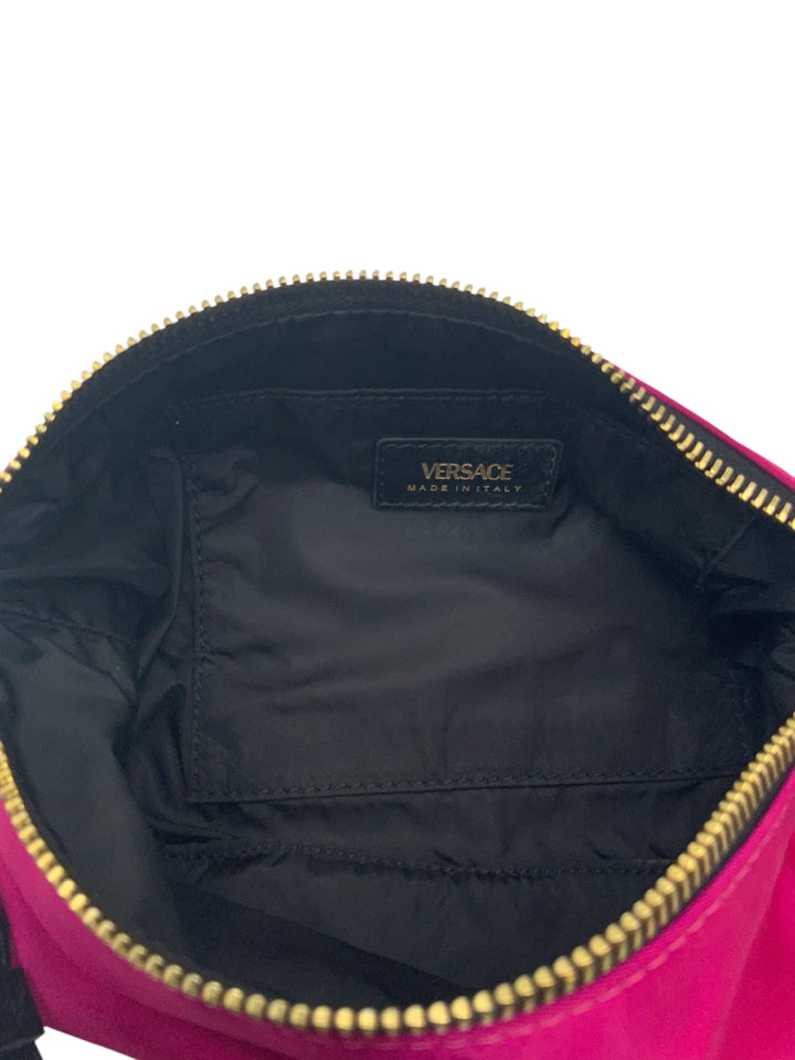 Versace Medusa Nylon Shoulder Bag for Women | Luxury Designer Handbag with Gold-Tone Medusa Head Logo | Perfect for Evening Parties, Date Nights & Fashion Events