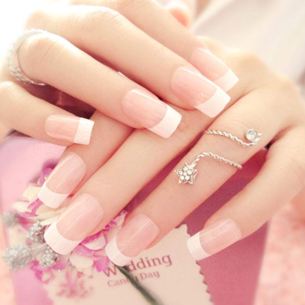 24PCS HUIL False Nails - Long Ballerina Fake Nails with Nail Art Designs, Manicure Accessories for Women | Perfect for Parties, Weddings & Special Occasions