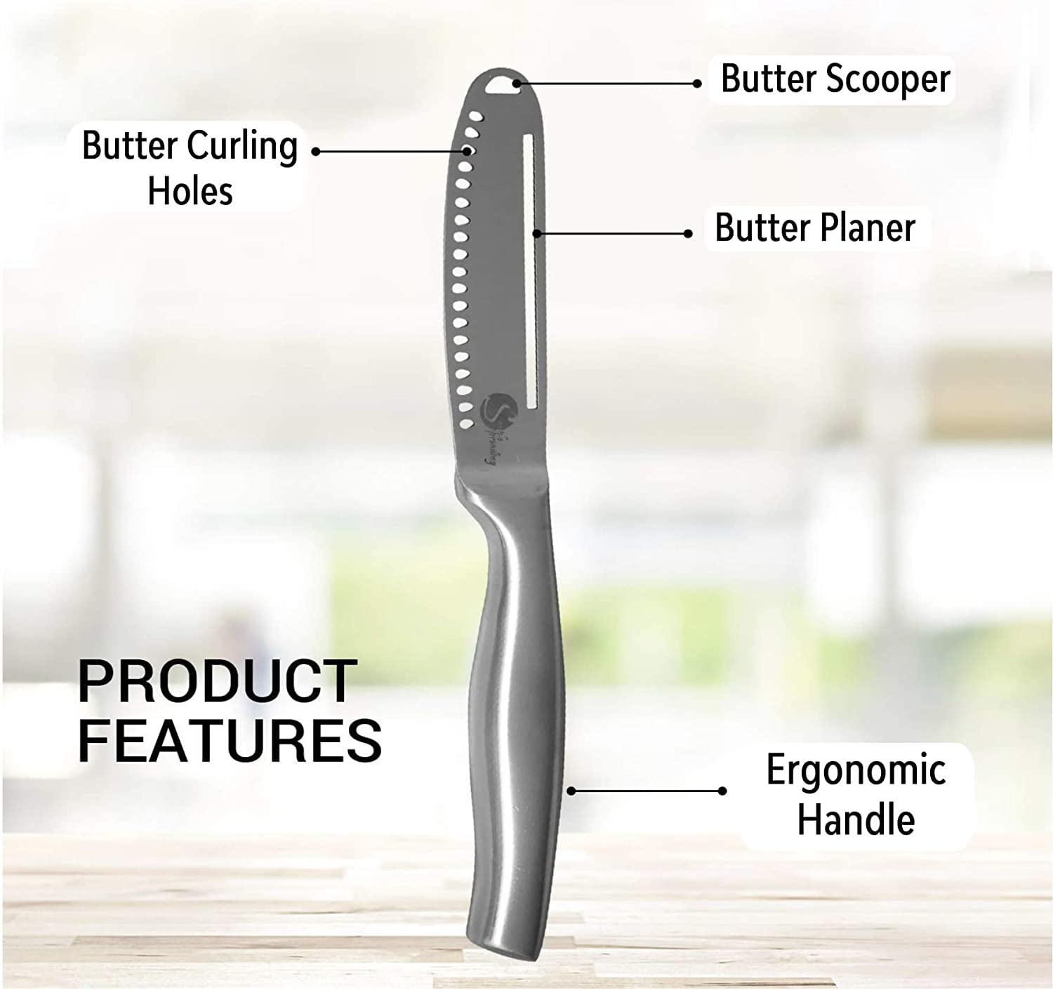 Premium Stainless Steel Butter Spreader and Curler Knives Set - 2 Butter Knives + 1 Magic Butter Curler for Smooth Spreading - Perfect for Breakfast, Baking, and Entertaining