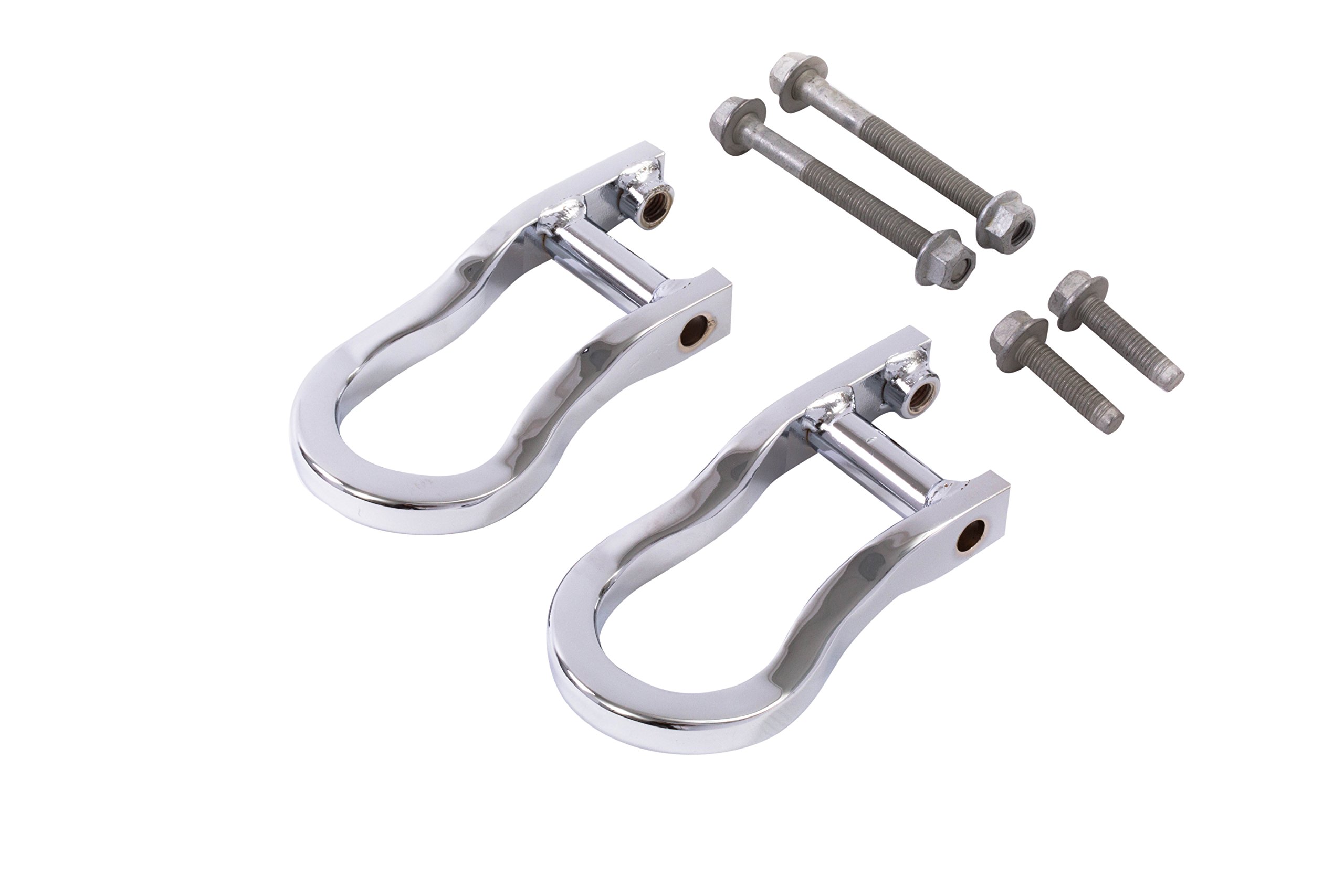 GM Accessories 84072462 Chrome Recovery Hooks - Heavy Duty Tow Hooks for Trucks, SUVs & Off-Road Vehicles (Pair) - Perfect for Off-Roading, Towing & Vehicle Recovery