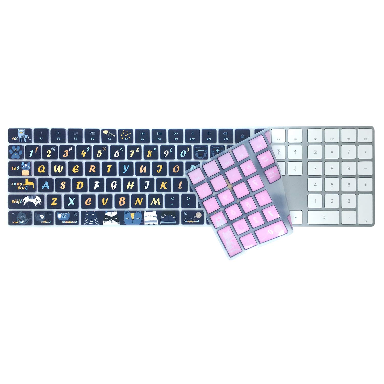 Silicone Keyboard Cover for Apple iMac Magic Keyboard - Cat Print Skin for MQ052LL/A (A1843) - Home & Office Use