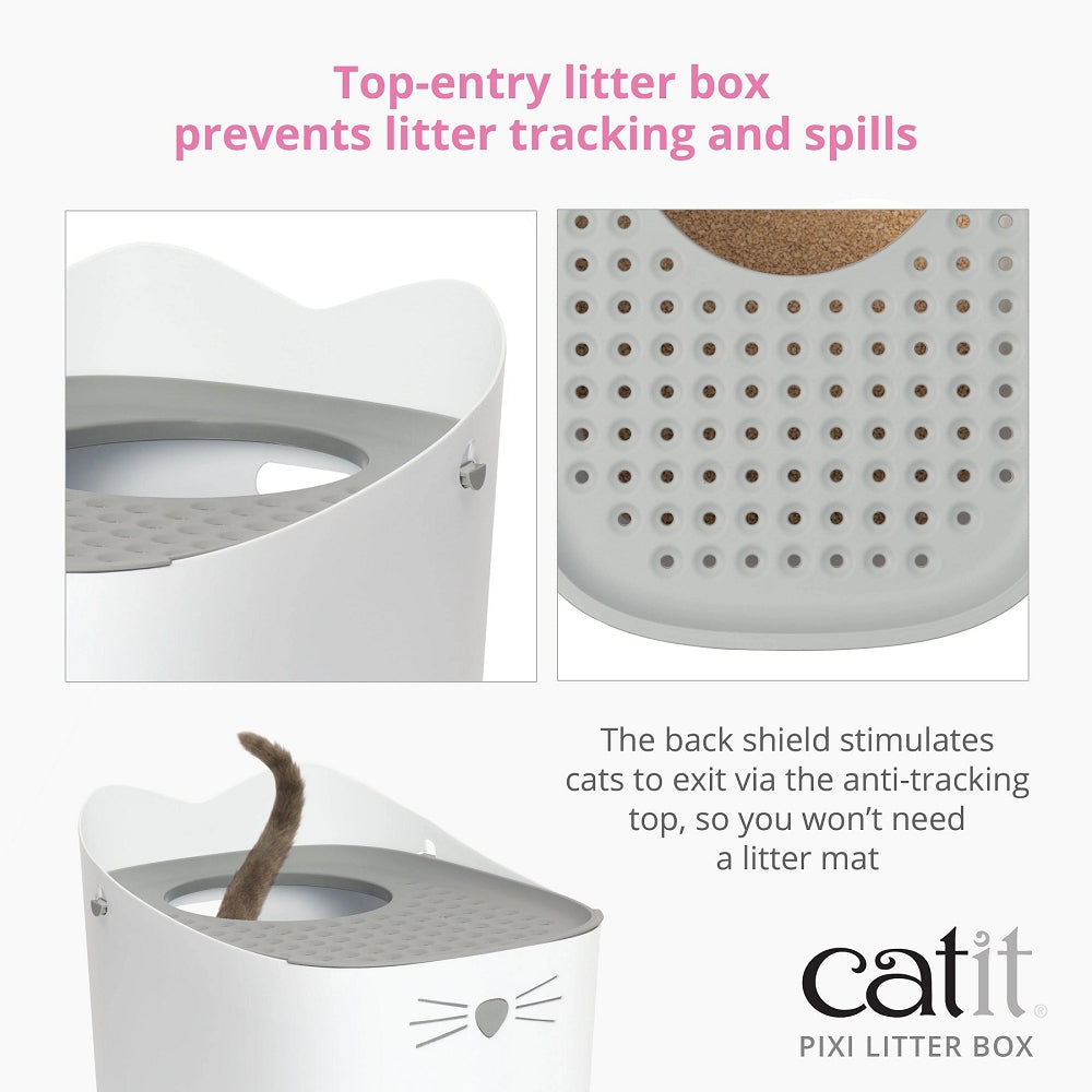 Catit Pixi Cat Litter Box - Self-Cleaning, Odor Control for Indoor Cats | Perfect for Small Spaces & Multi-Cat Homes