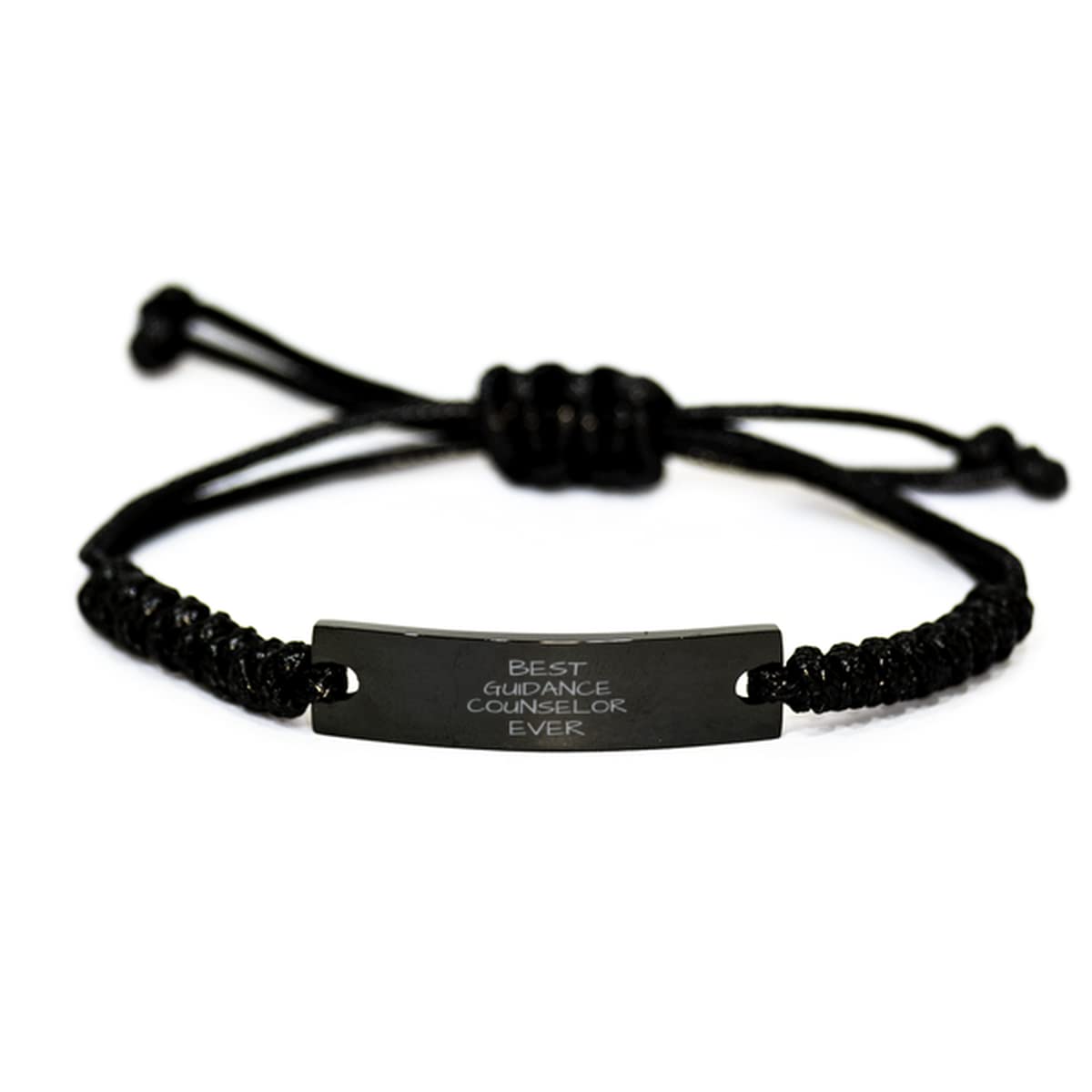 Best Guidance Counselor Black Rope Bracelet - Engraved Inspirational Gift for Men & Women - Perfect Birthday, Christmas Present for Him Her - Ideal for Teachers, Therapists & Mentors
