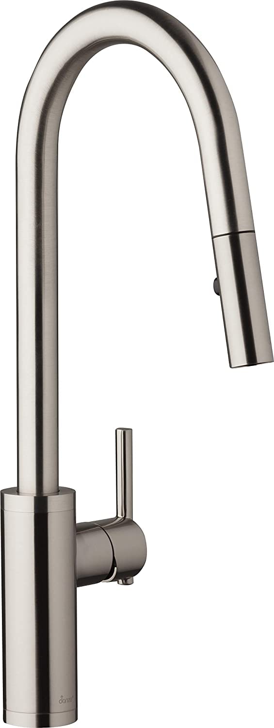 Gerber Parma Cafe Pull Down Kitchen Faucet - Stainless Steel Single Handle Commercial Style Sink Faucet with High Arc Spout for Restaurants & Home Kitchens