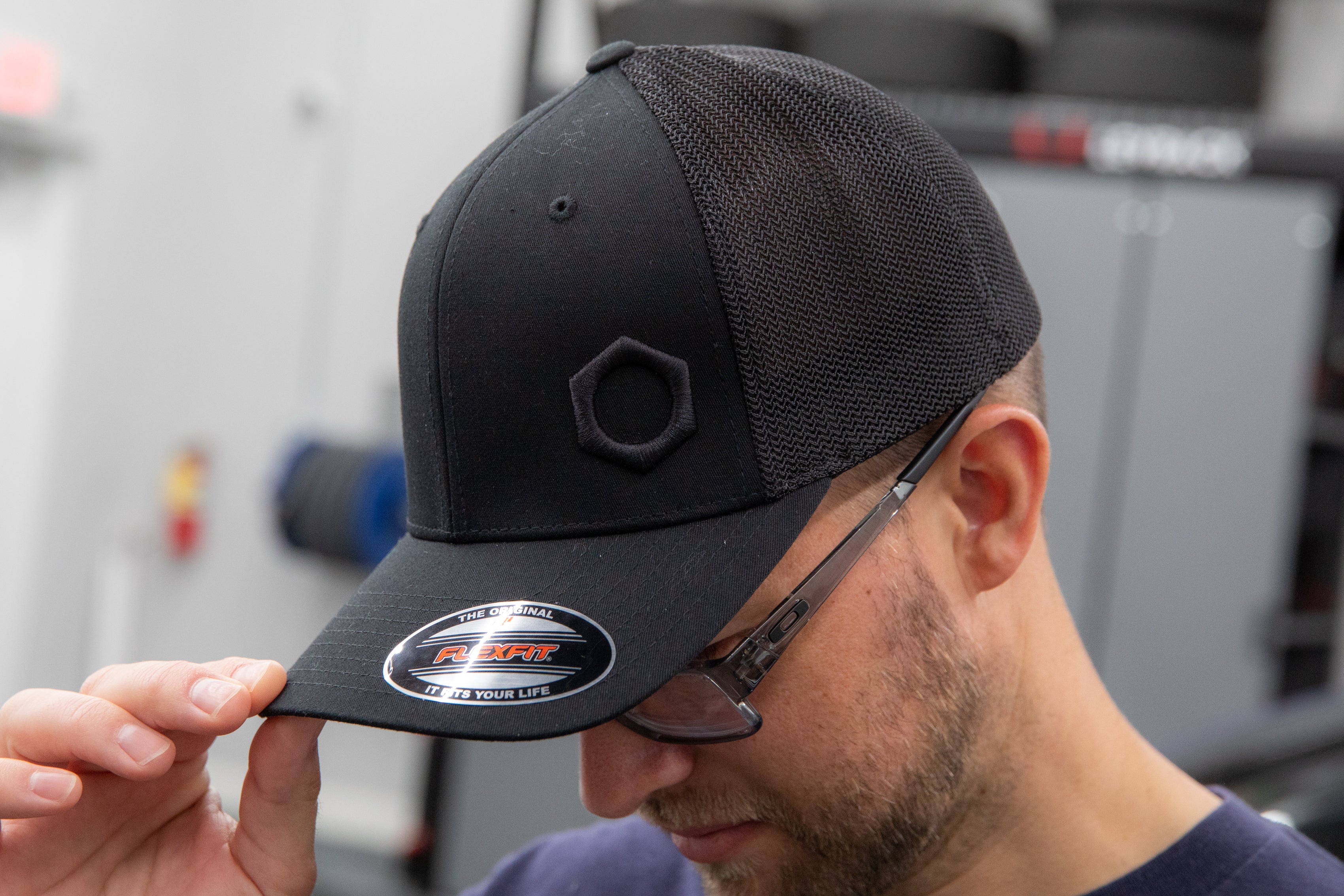 Obsessed Garage Raised Hex Hat Flexfit - Premium Adjustable Baseball Cap for Men & Women - Perfect for Outdoor Activities, Sports, and Casual Wear