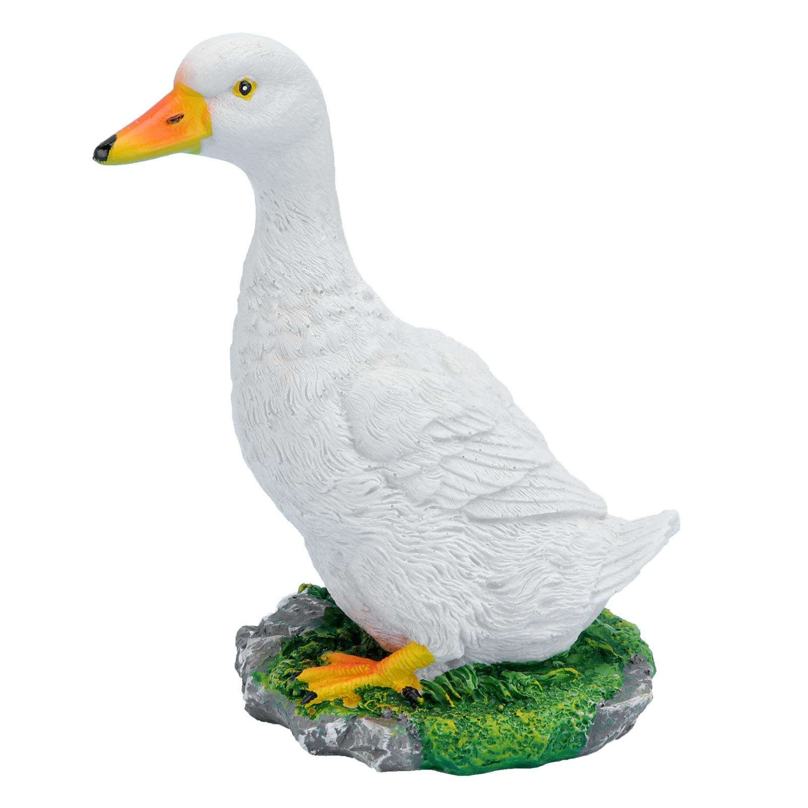 Cabilock White Ceramic Garden Statue - Poultry Farm Model Figurine for Pond, Lawn, Home & Office Decor - Perfect for Outdoor Garden, Patio, and Farmhouse Decoration
