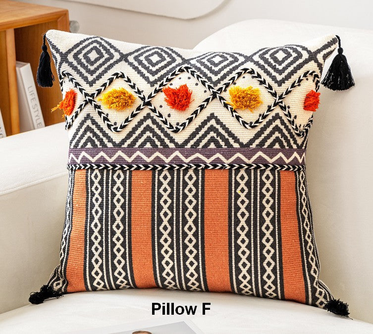 Modern Geometric Throw Pillows - Oriental Square Couch Pillows for Living Room Decor, Bohemian Style Decorative Sofa Pillows | Perfect for Home Decor, Accent Seating & Cozy Living Room Styling