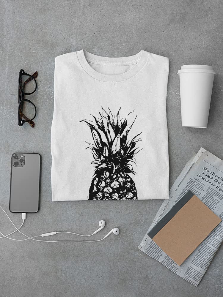 Premium Black Pineapple Print T-Shirt for Men - Soft Cotton Casual Tee for Summer, Beach, and Streetwear Fashion