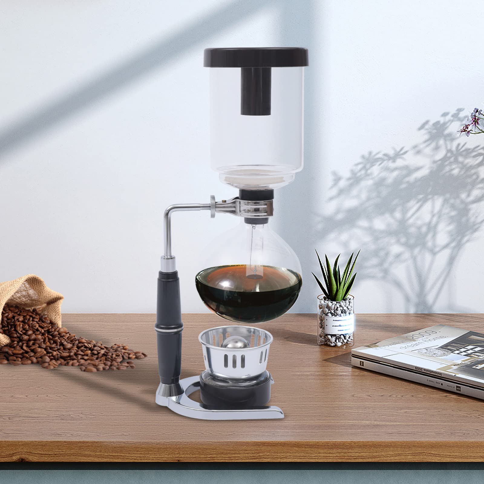 Premium 500ml Siphon Coffee Maker - Clear Glass Tabletop Syphon Brewer with Anti-Scalding Handle & Easy Cleaning | Perfect for Home, Coffee Shops, Offices & Specialty Brewing Enthusiasts