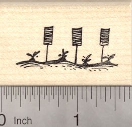 Vegetable Garden Row Rubber Stamp - Perfect for DIY Seed Marking, Plant Labeling & Garden Planning | Ideal for Home Gardening, Urban Farming & Organic Planting