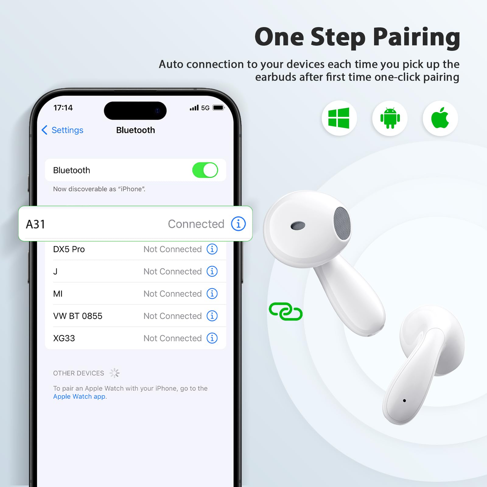 COOYA Bluetooth 5.3 Wireless Earbuds with Dual Mic & 13mm Dynamic Drivers - HiFi Stereo Sound for iPhone 16 Pro Max/15/14/13, Pixel 9/8, Samsung S25 Ultra/S24/S23/A16/A54, OnePlus 13 - Perfect for Workouts, Commuting & Gaming