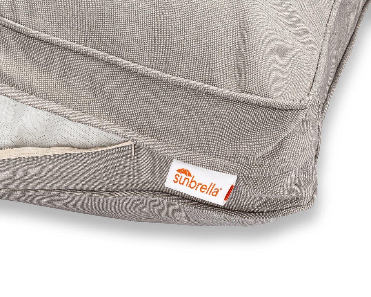 Sunbrella Washable Chew Proof Dog Bed - Indoor/Outdoor Pet Mat for Home & Travel (Small, Red)